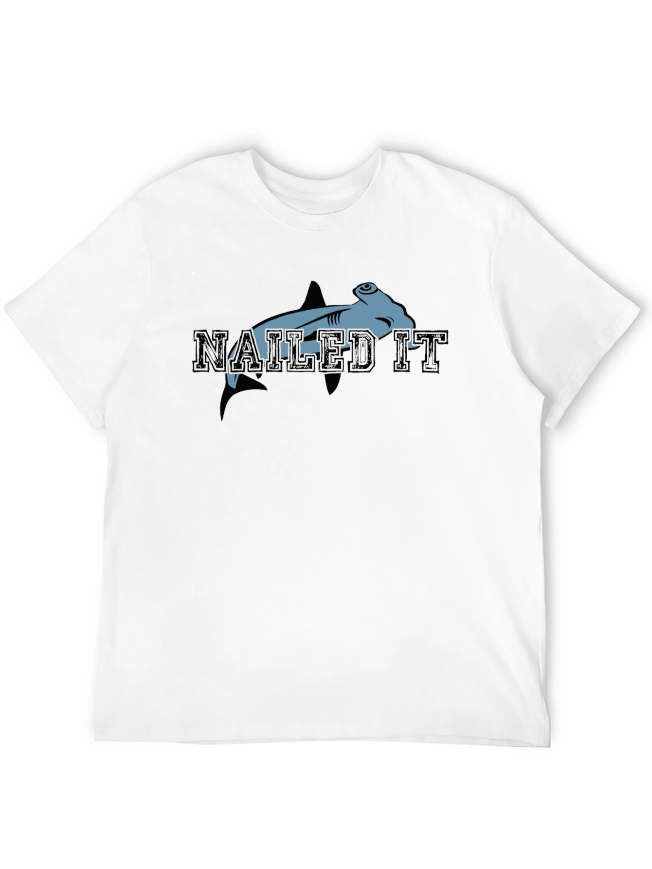 Nailed It Hammerhead Shark Graphic Tee - Black