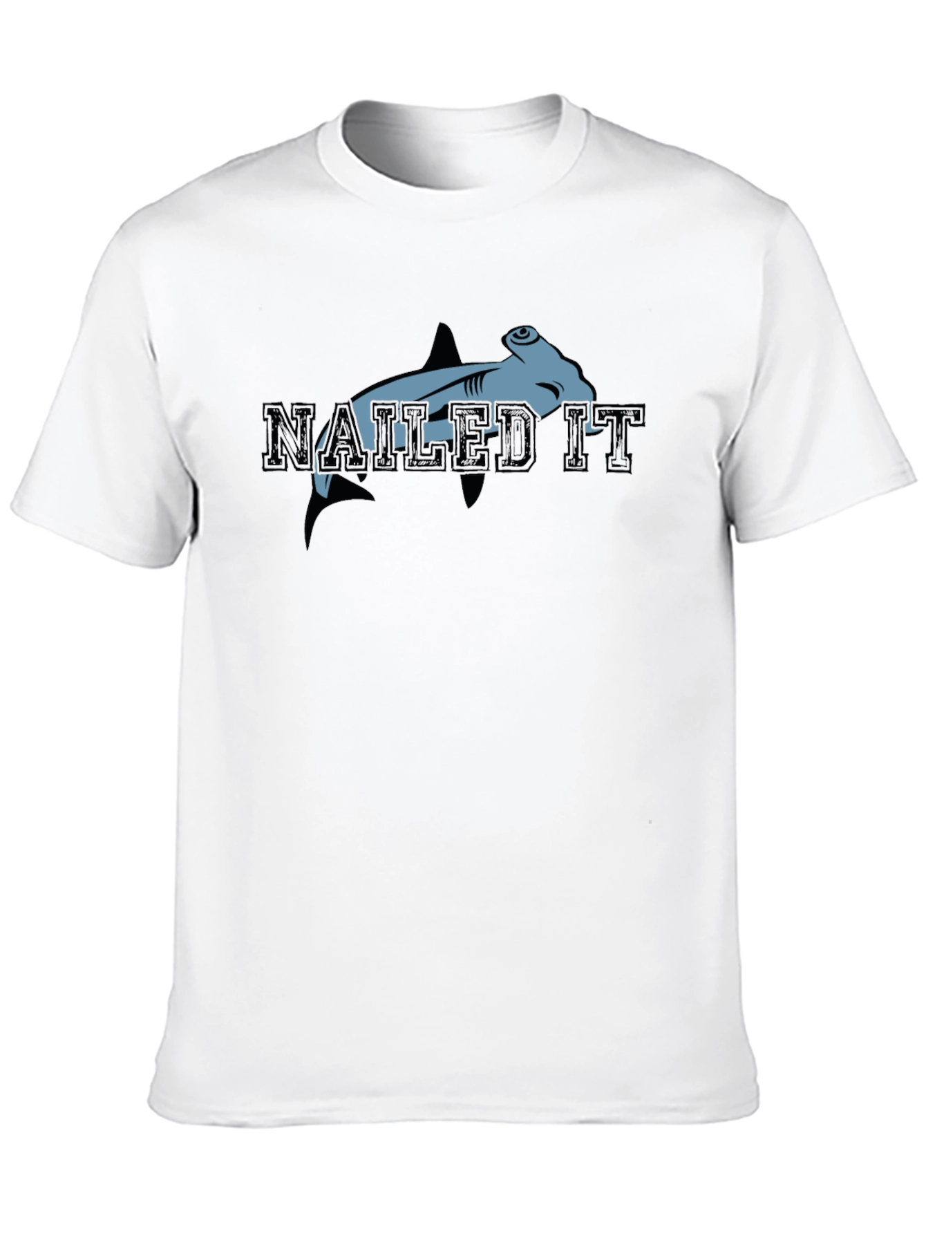 Nailed It Hammerhead Shark Graphic Tee - Black