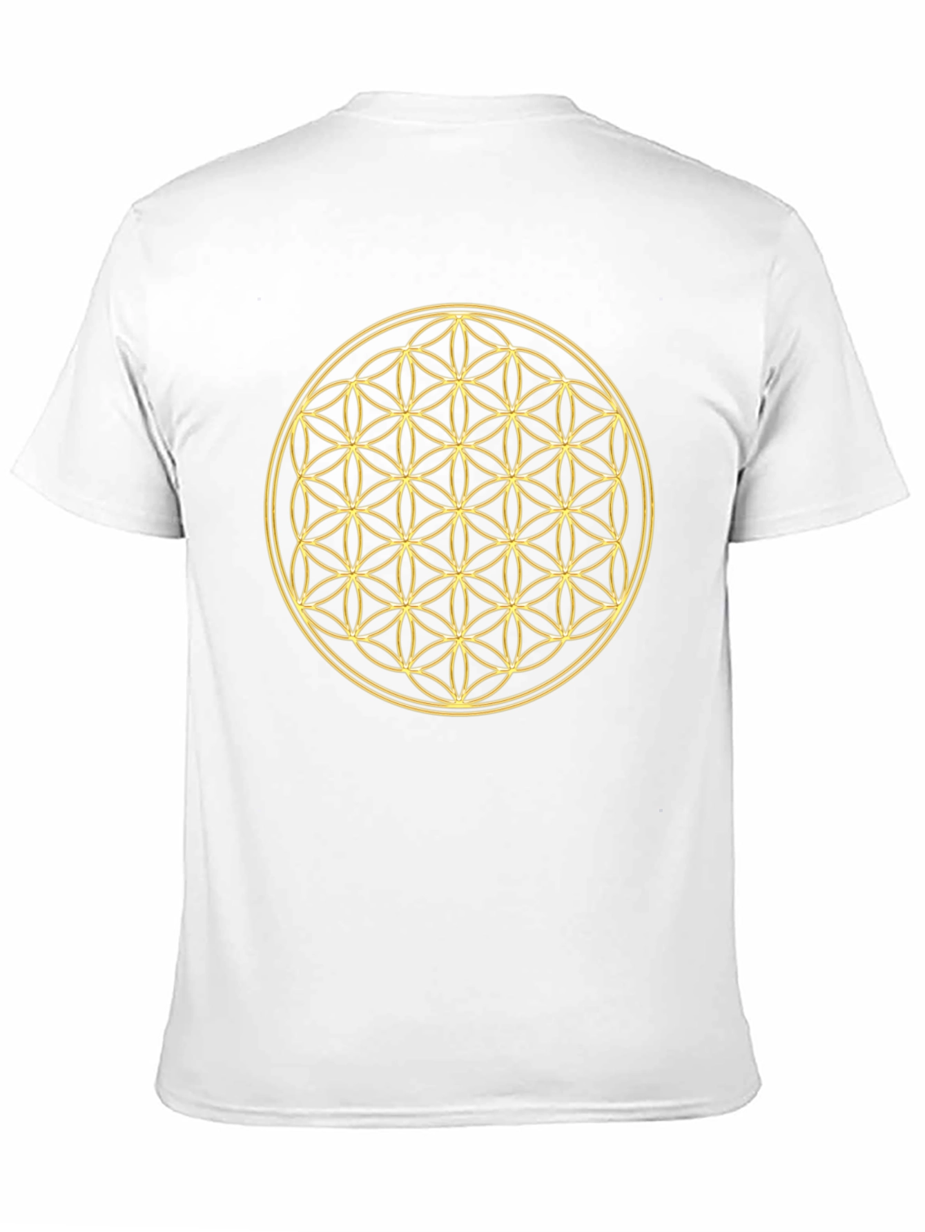 Flower of Life Gold Print Black T-Shirt