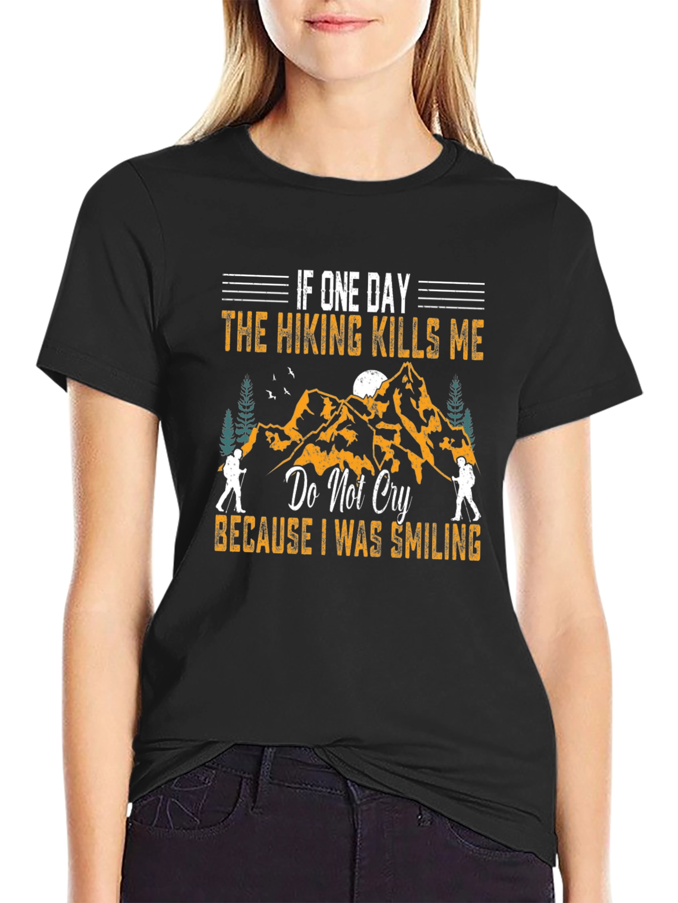 Hiking Kills Me Smiling Graphic T-Shirt
