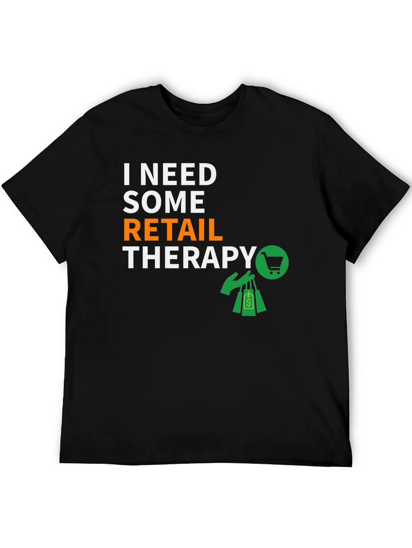Retail Therapy T-Shirt - Black Graphic Tee