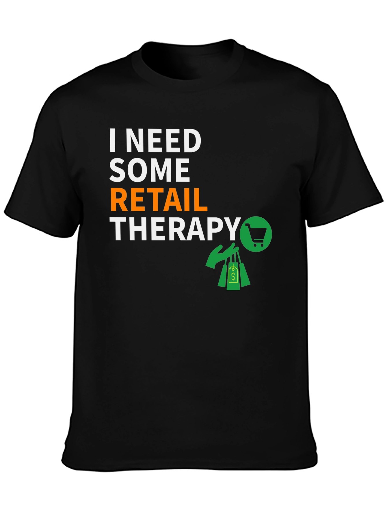 Retail Therapy T-Shirt - Black Graphic Tee