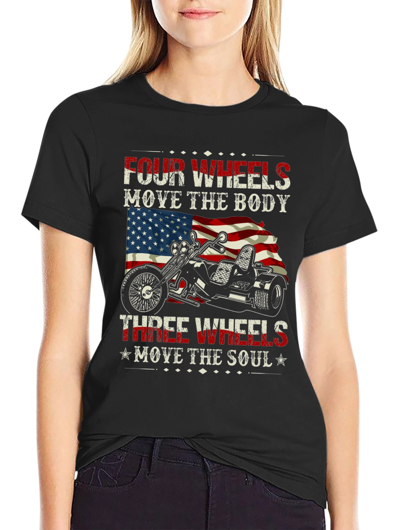 Patriotic 3-Wheel Motorcycle T-Shirt