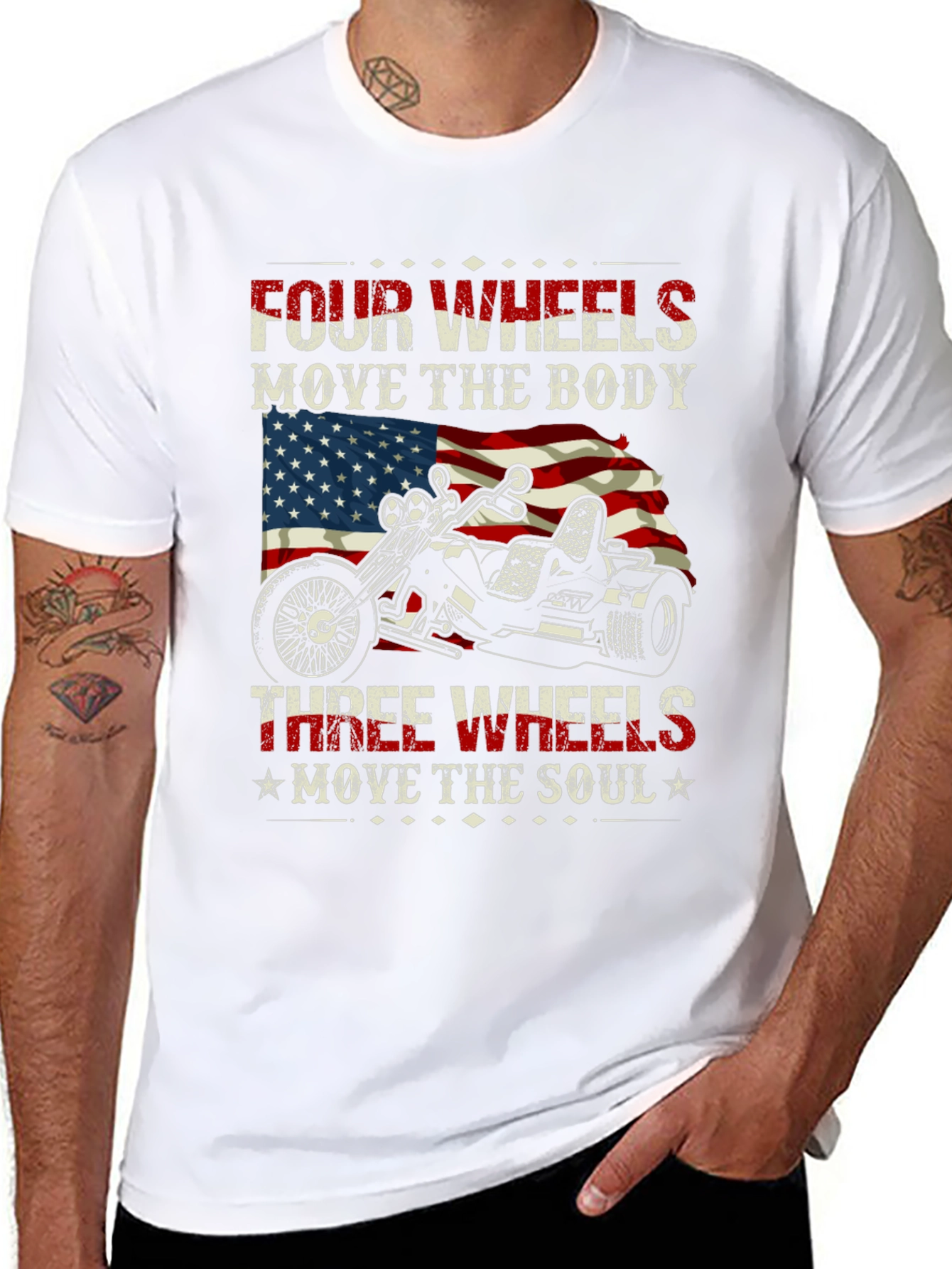 Patriotic 3-Wheel Motorcycle T-Shirt