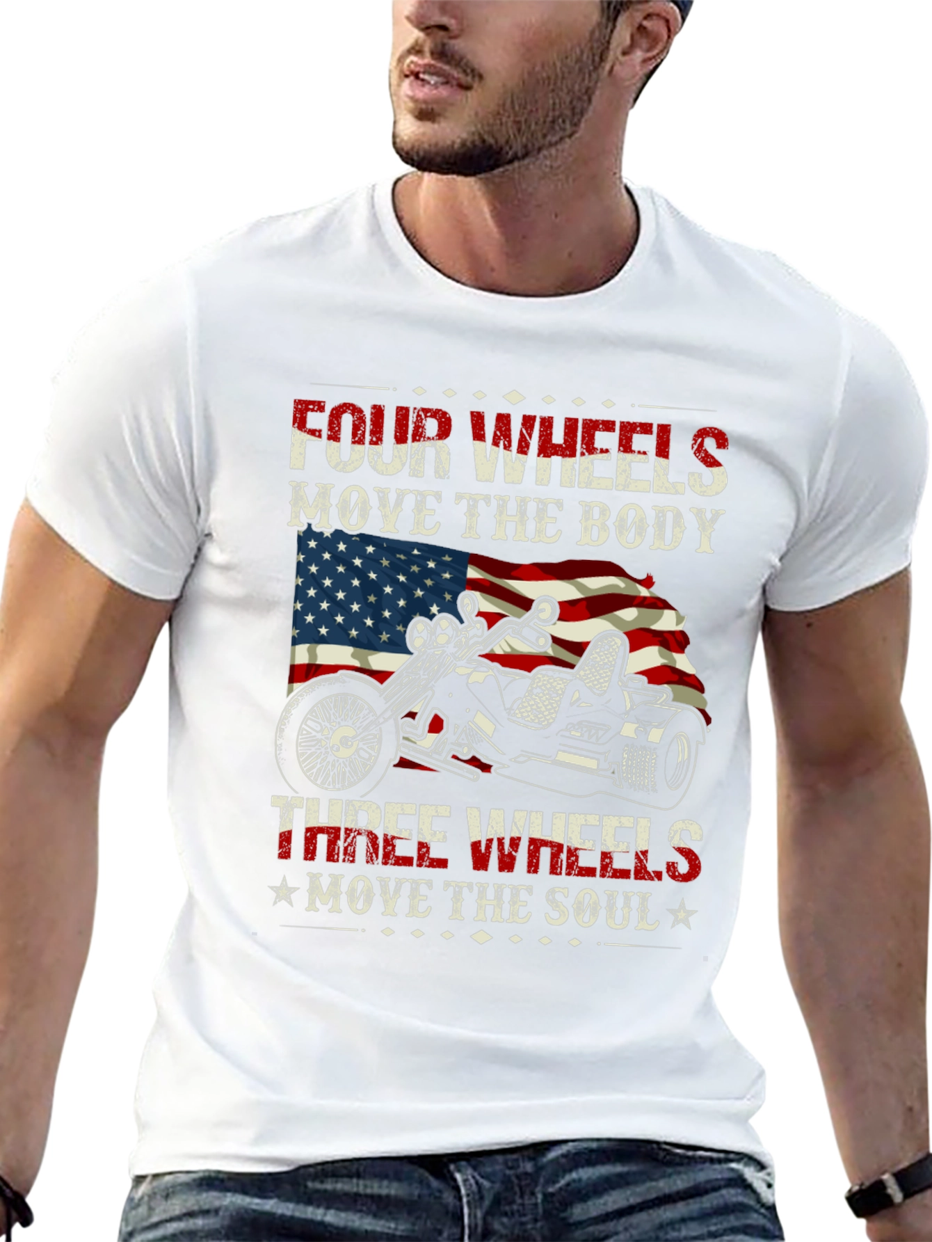 Patriotic 3-Wheel Motorcycle T-Shirt