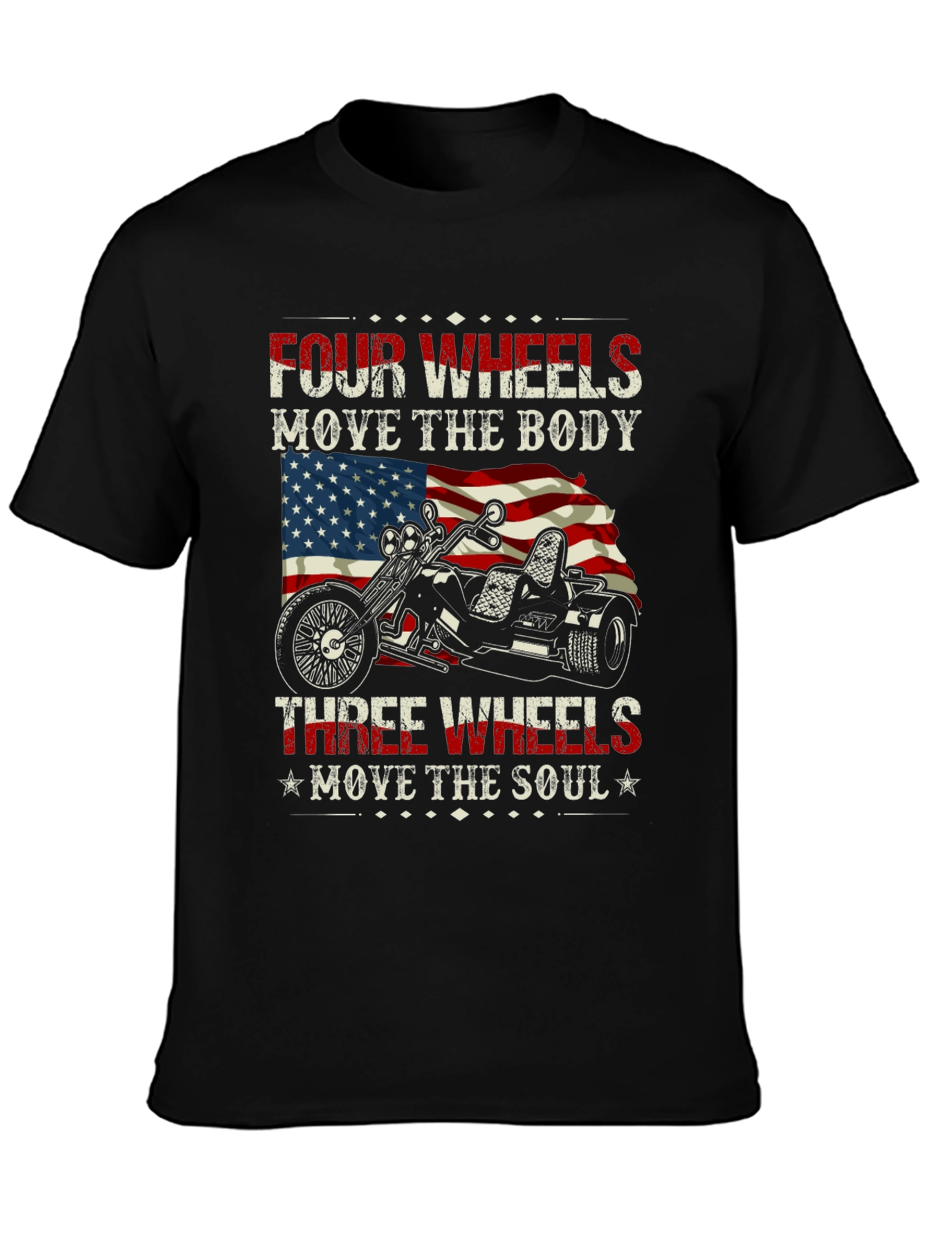 Patriotic 3-Wheel Motorcycle T-Shirt