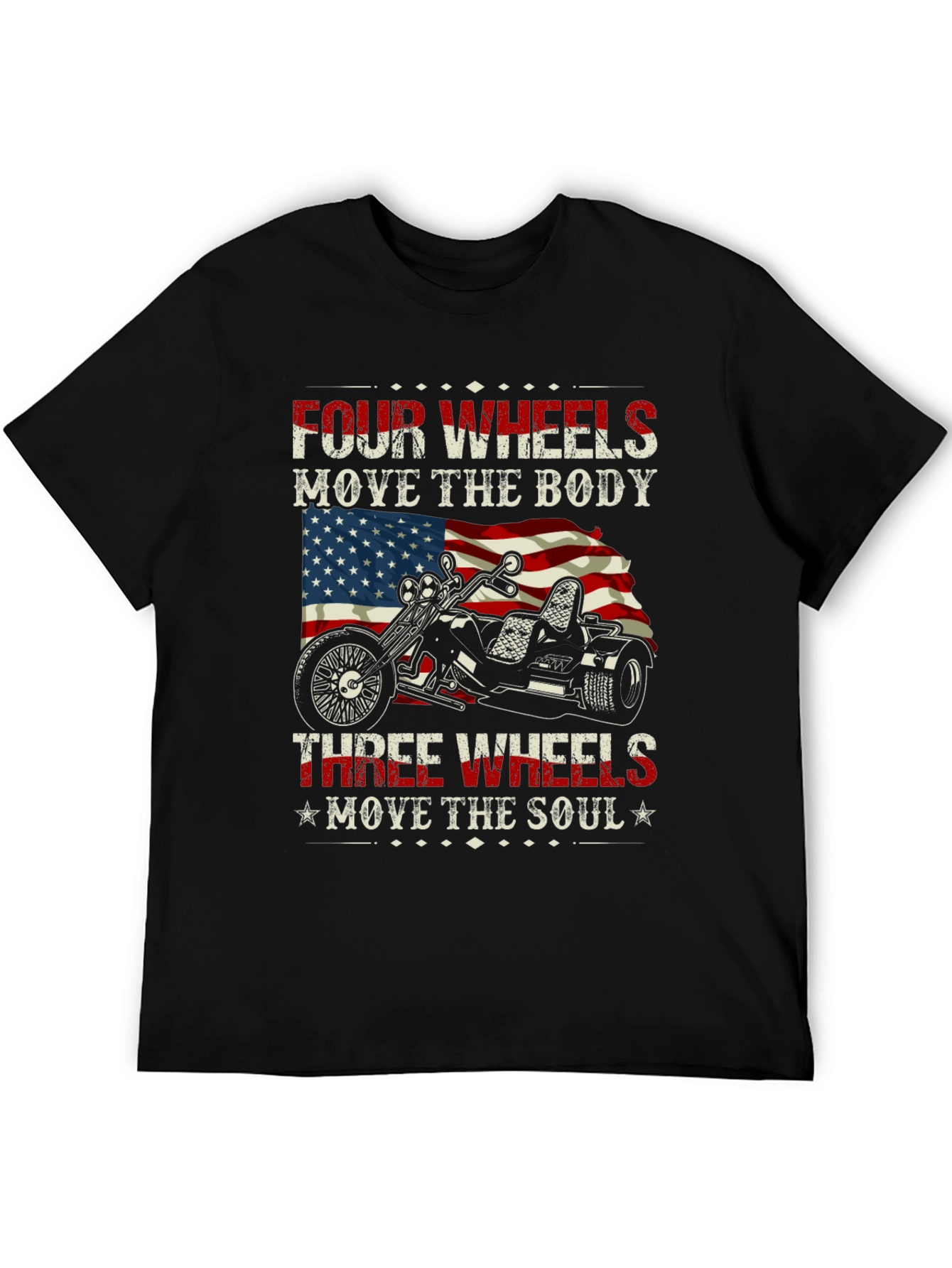 Patriotic 3-Wheel Motorcycle T-Shirt