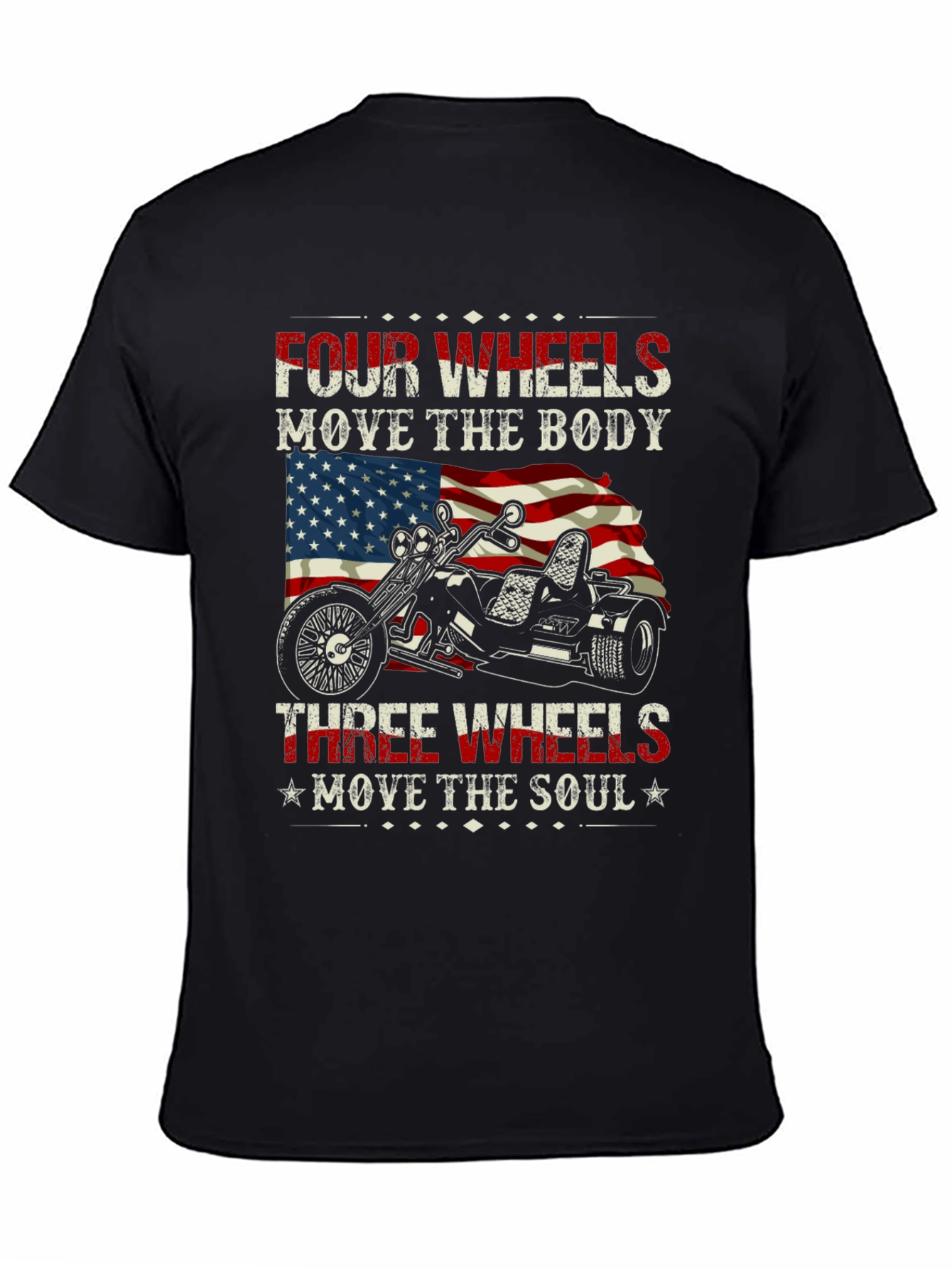 Patriotic 3-Wheel Motorcycle T-Shirt