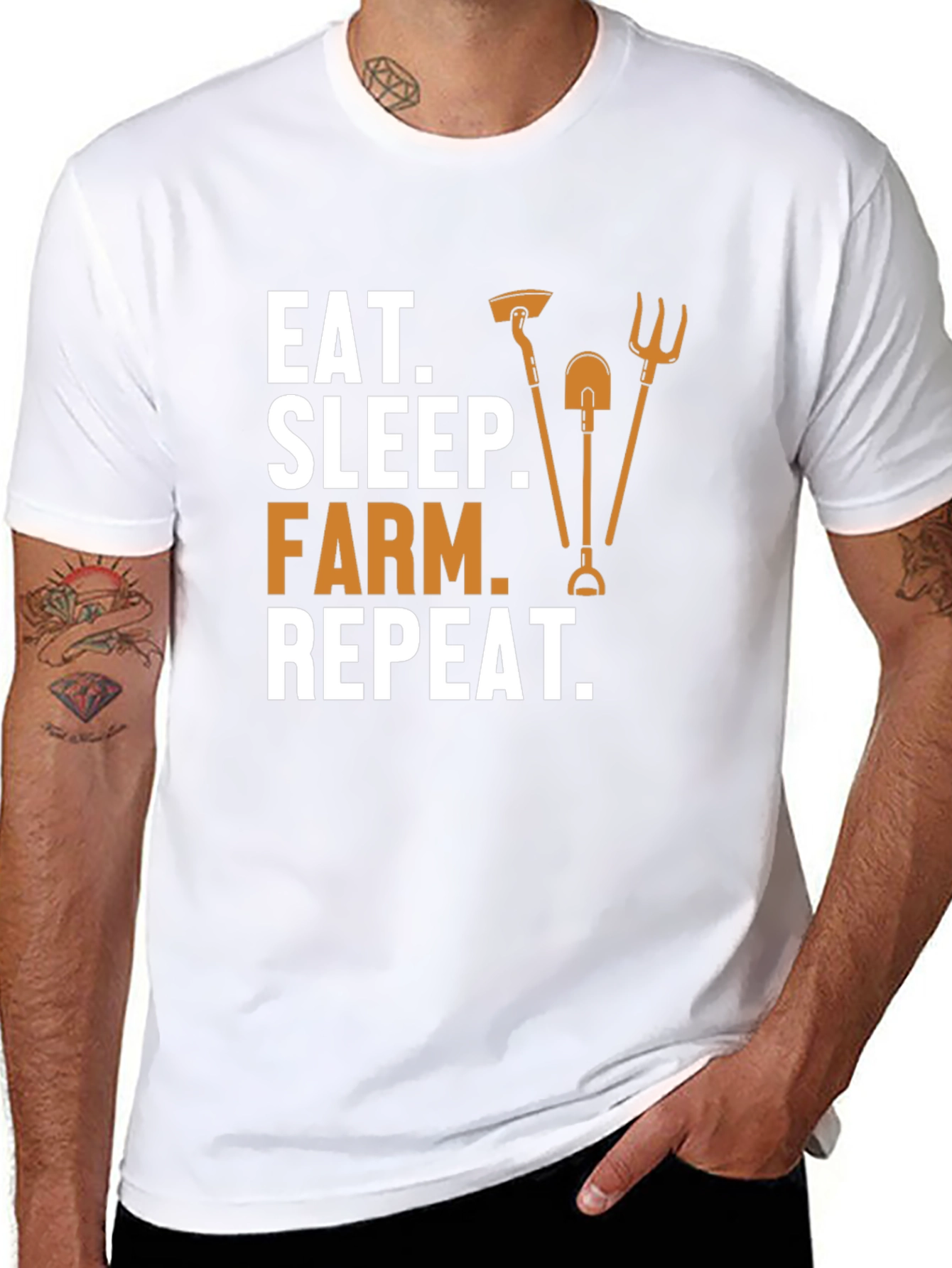 Eat Sleep Farm Repeat Graphic Tee