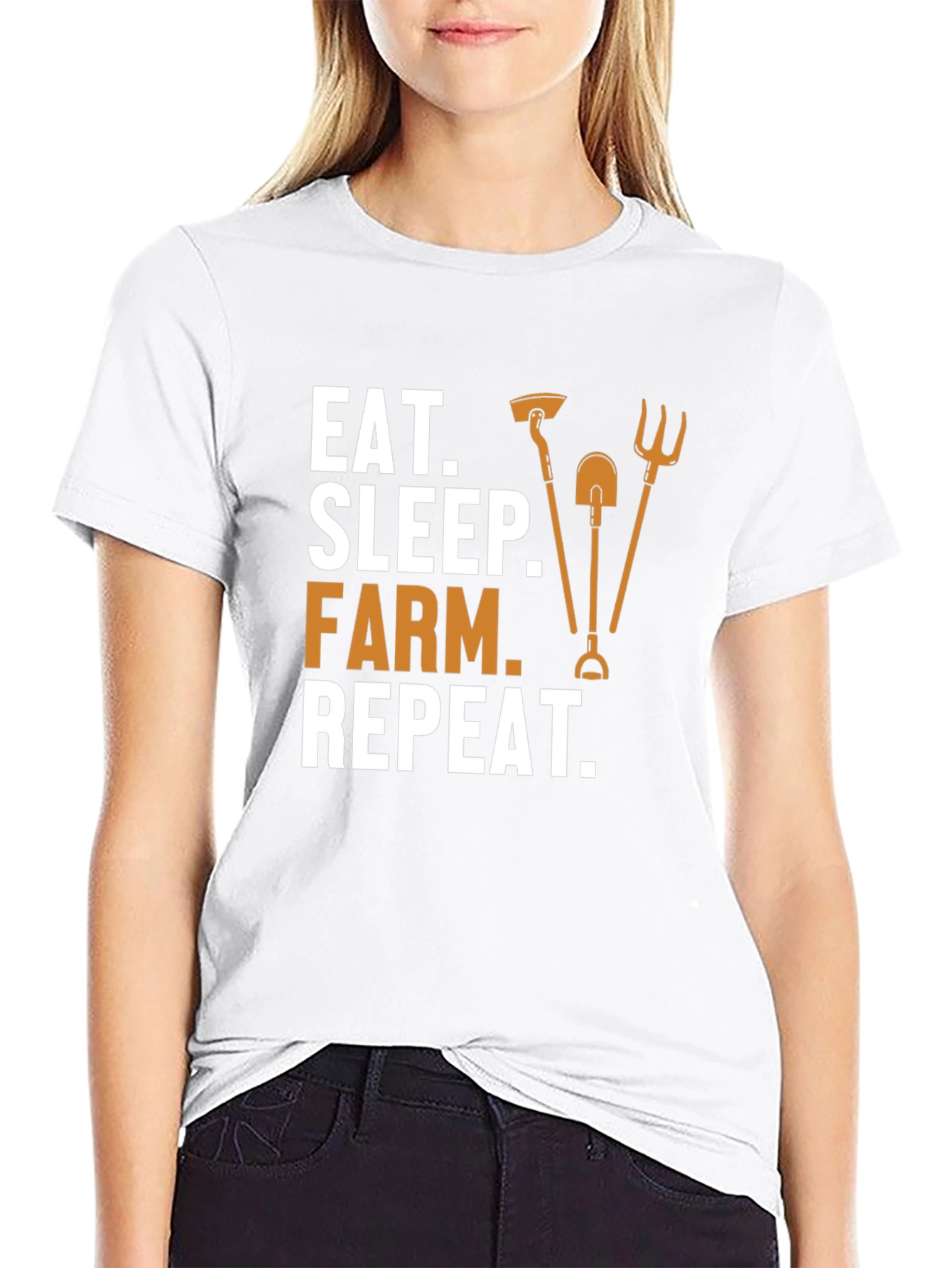 Eat Sleep Farm Repeat Graphic Tee