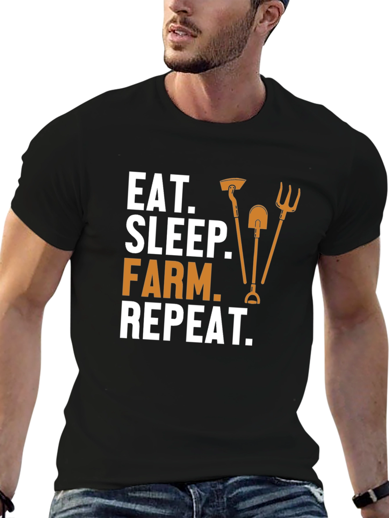 Eat Sleep Farm Repeat Graphic Tee