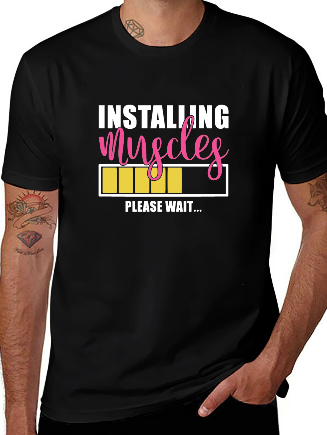 Installing Muscles T-Shirt - Funny Workout Tee