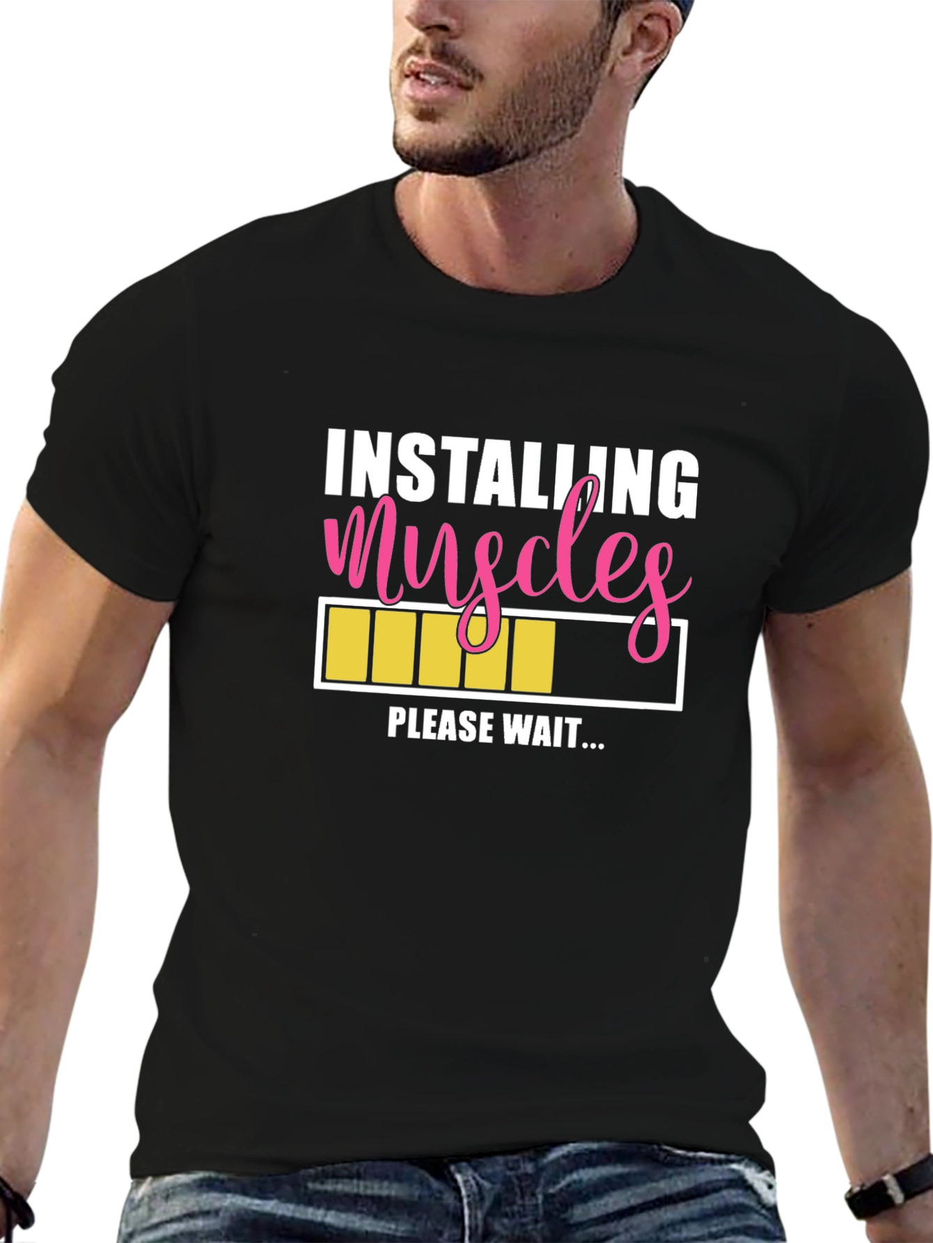 Installing Muscles T-Shirt - Funny Workout Tee