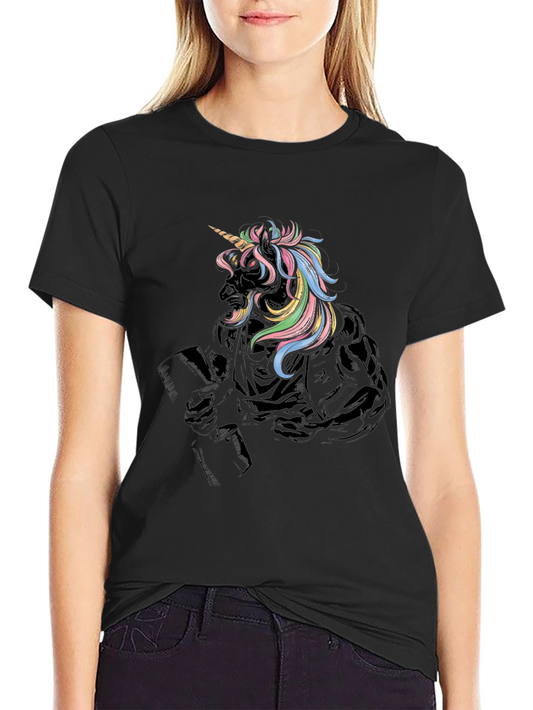 Unicorn Gym Black T-Shirt - Unique Workout Tee