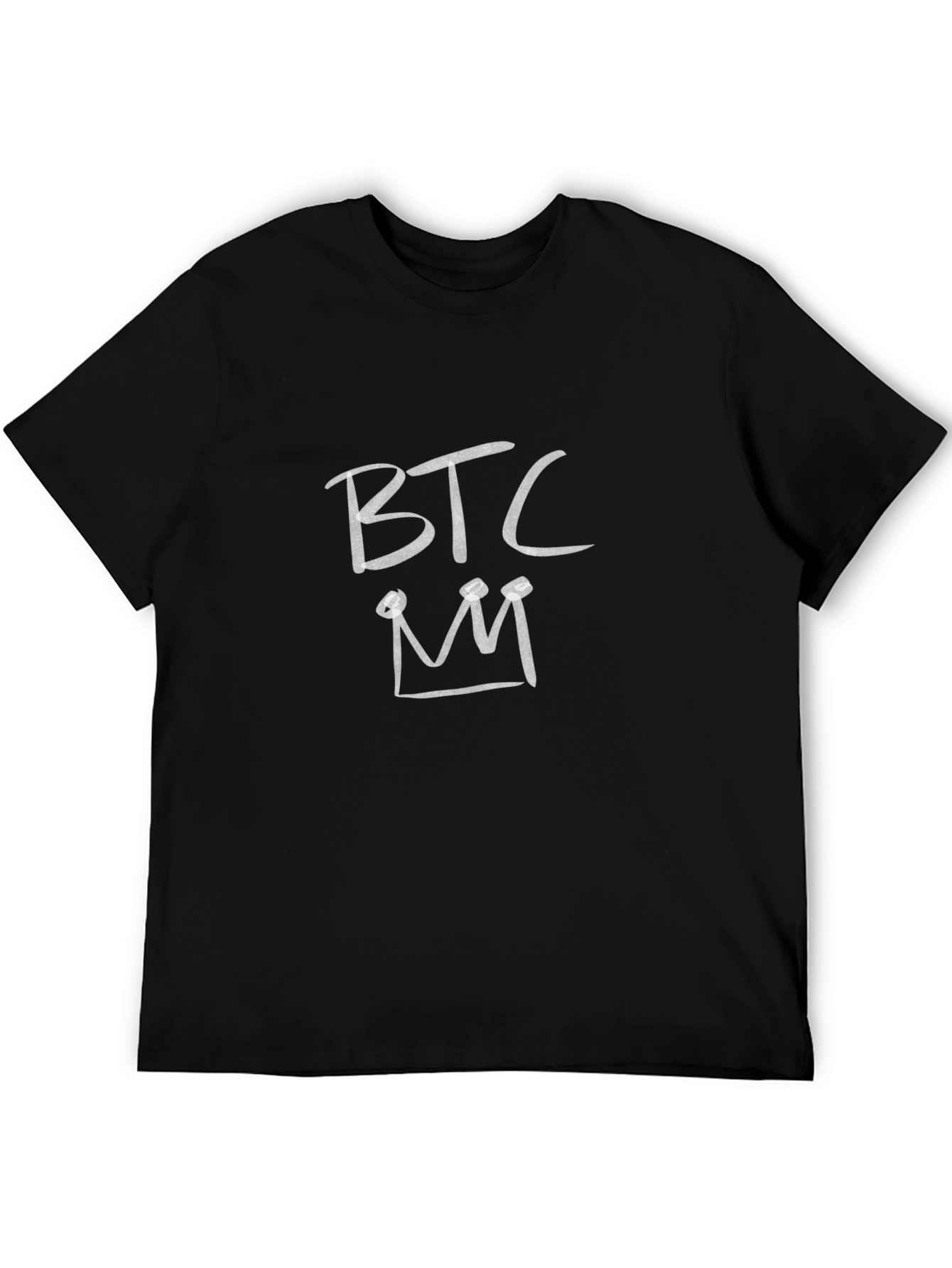 BTC King Black T-Shirt - Crypto Bitcoin Design