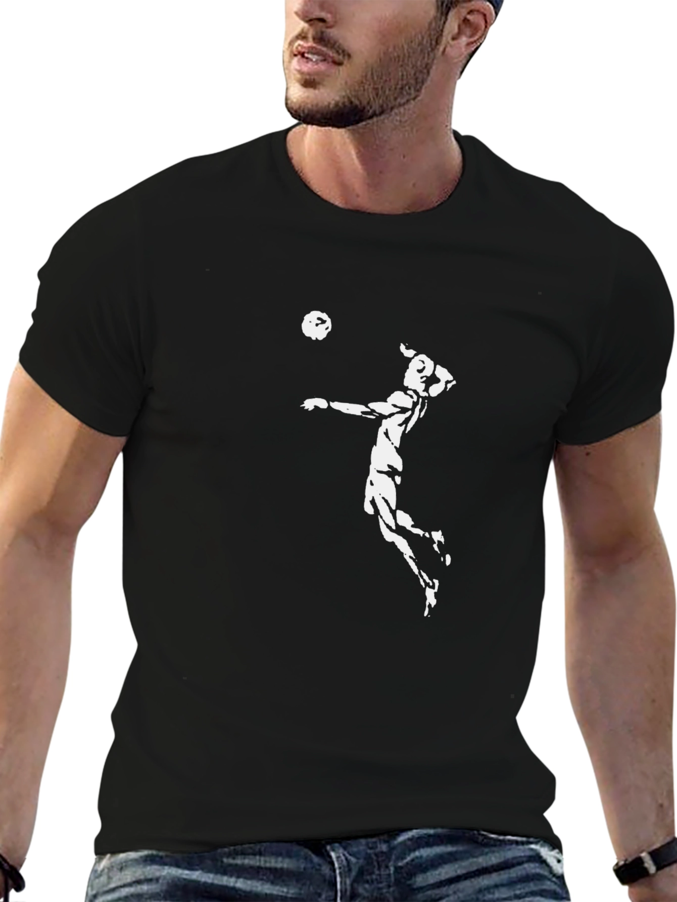 Volleyball Player Graphic Black T-Shirt
