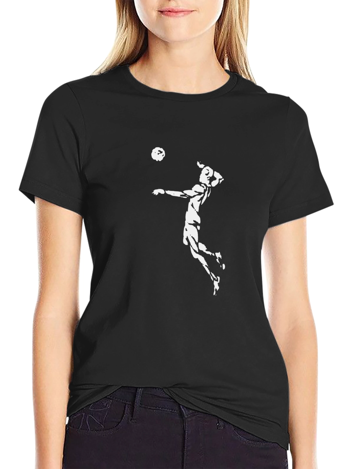 Volleyball Player Graphic Black T-Shirt