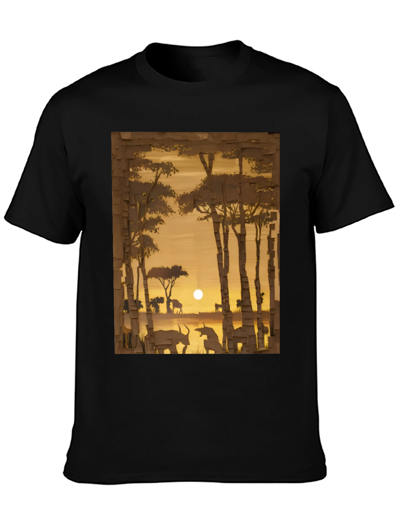 Sunset Safari Graphic Tee - Black