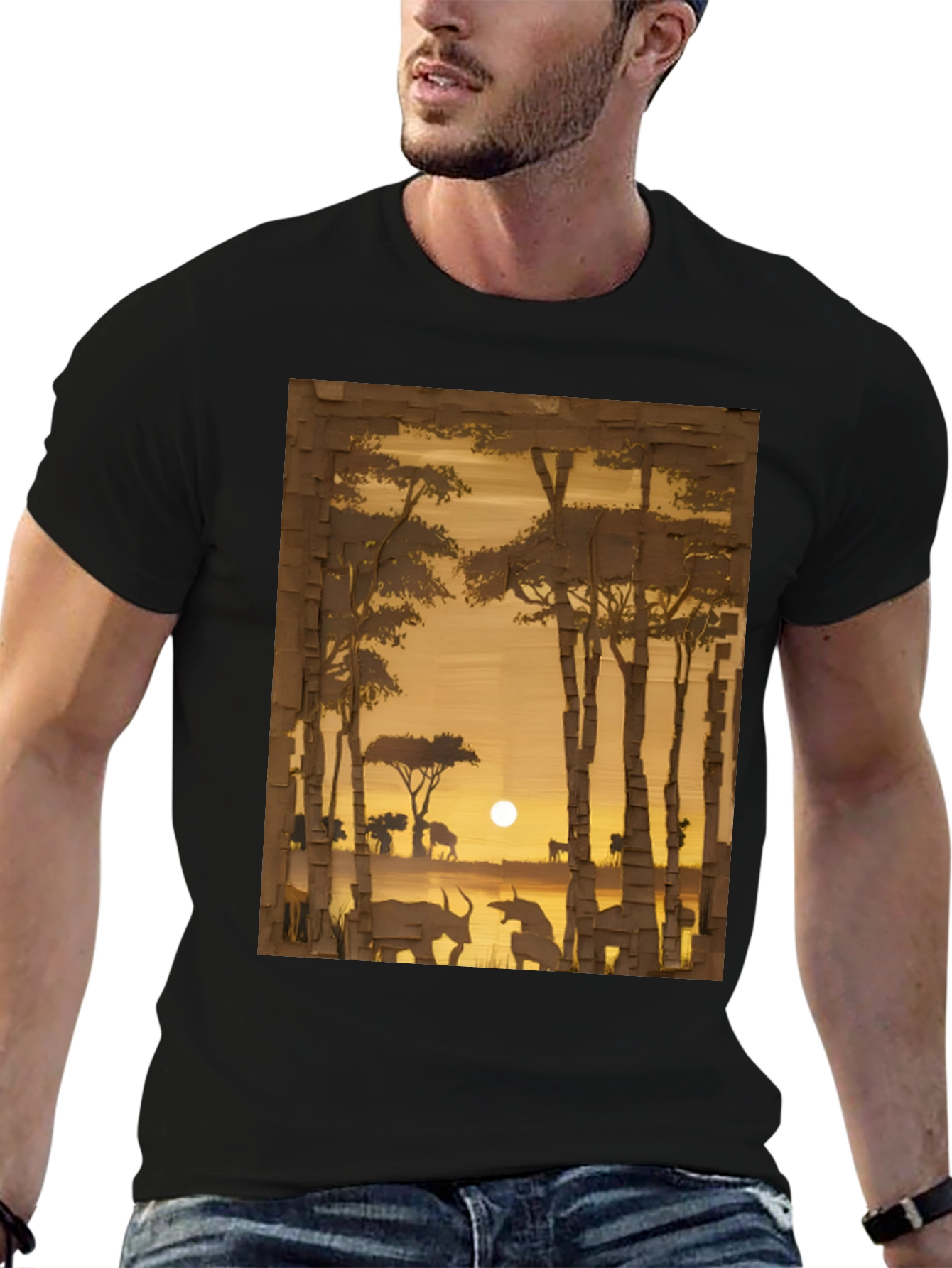 Sunset Safari Graphic Tee - Black