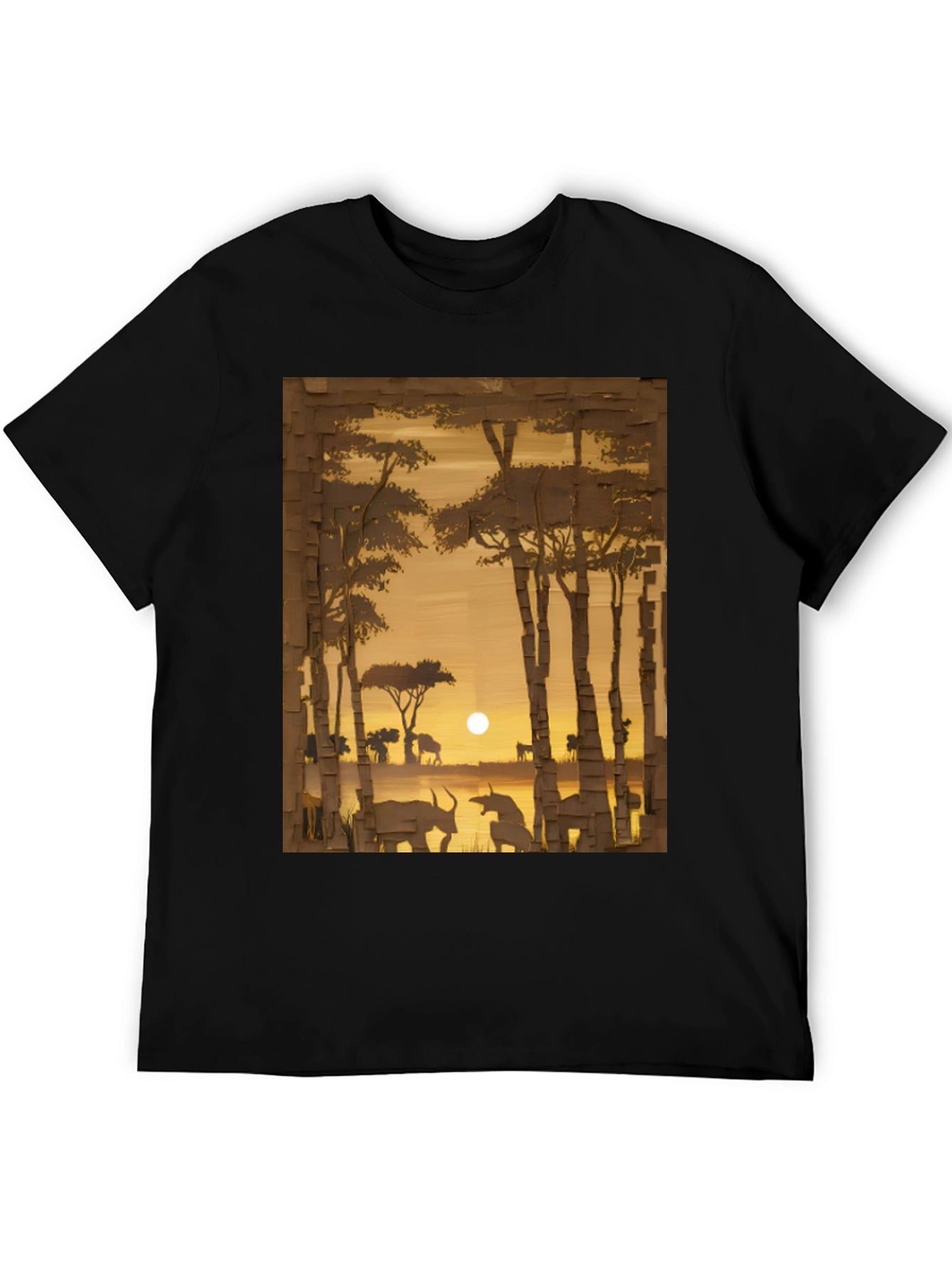 Sunset Safari Graphic Tee - Black