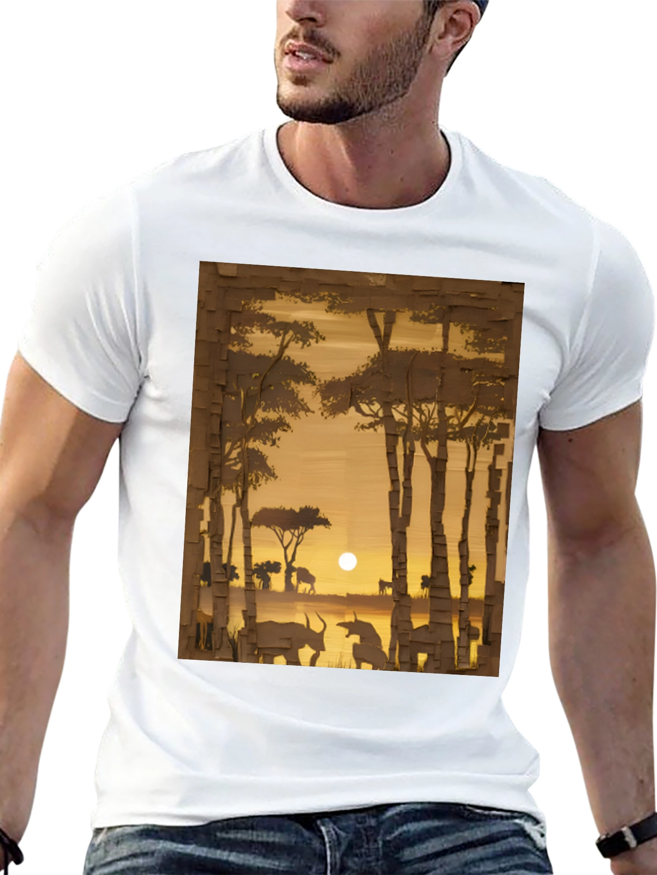 Sunset Safari Graphic Tee - Black