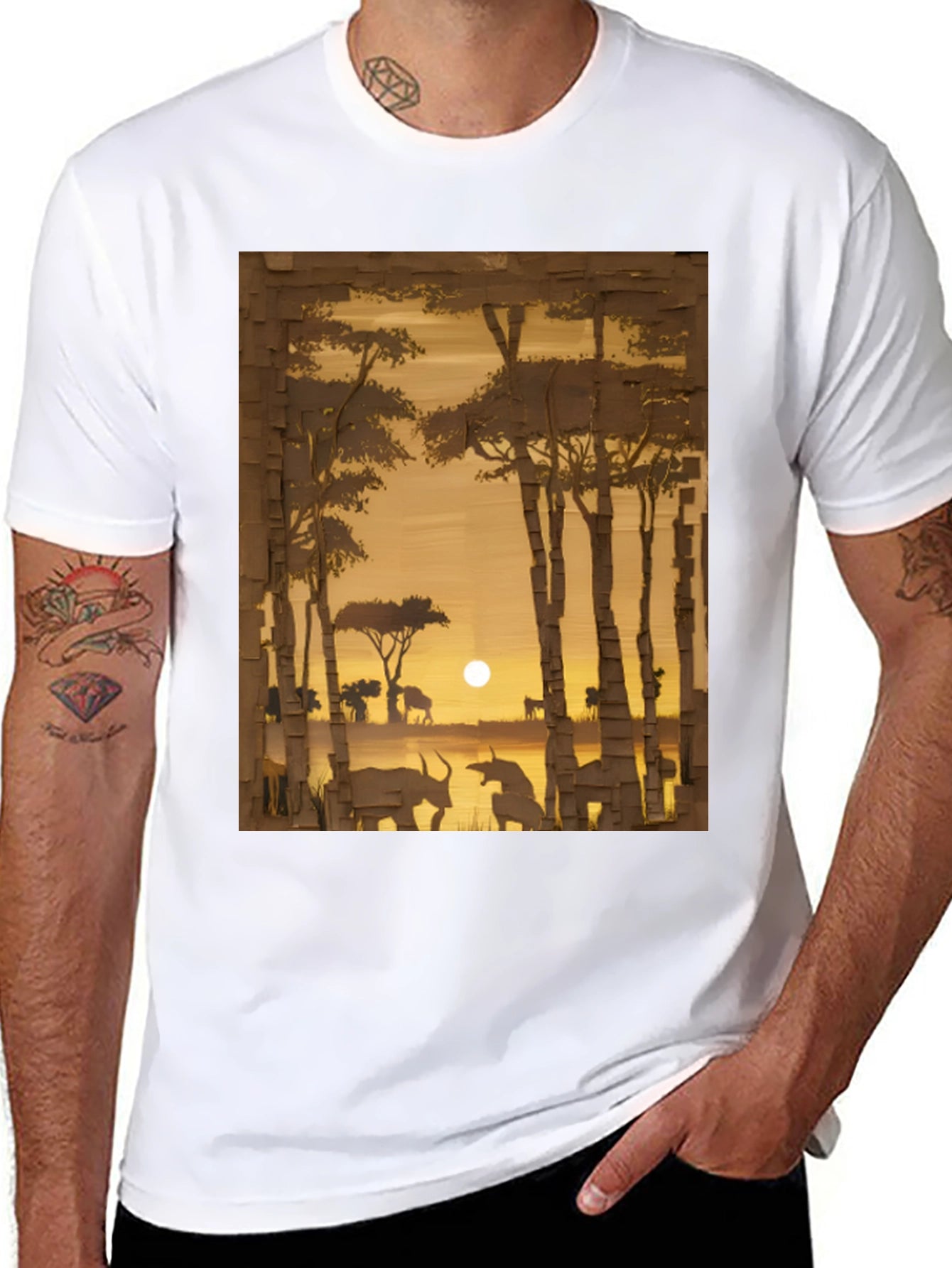 Sunset Safari Graphic Tee - Black