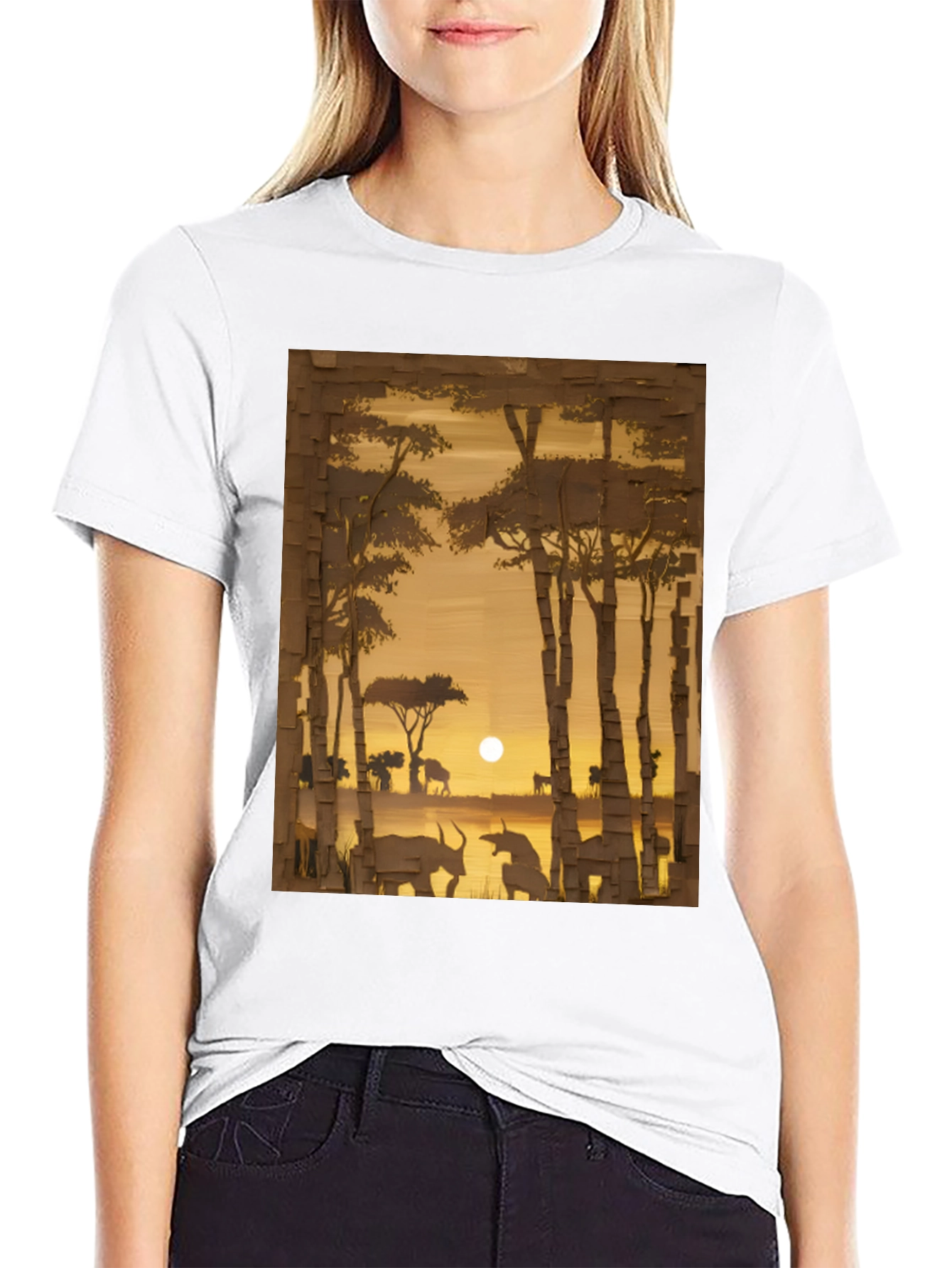 Sunset Safari Graphic Tee - Black