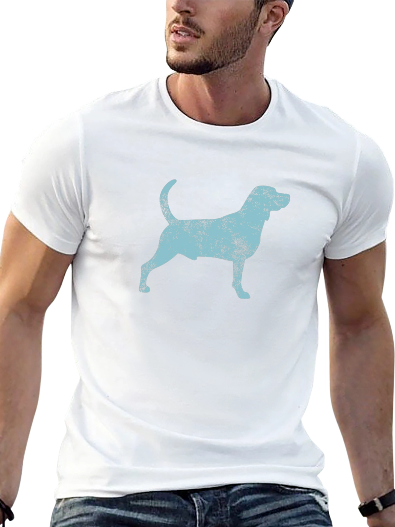 Distressed Dog Graphic Tee - Black