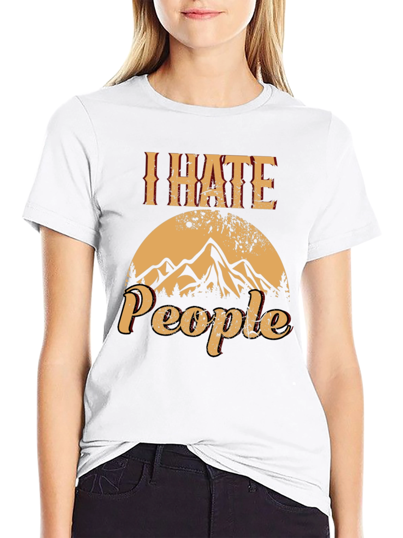 I Hate People T-Shirt - Mountain Graphic