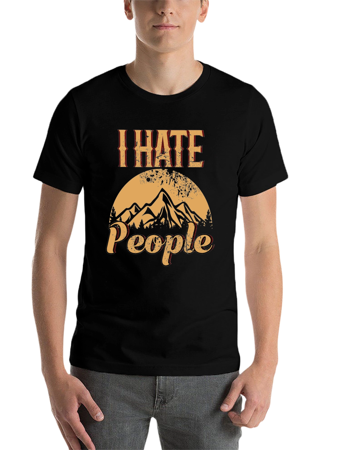 I Hate People T-Shirt - Mountain Graphic
