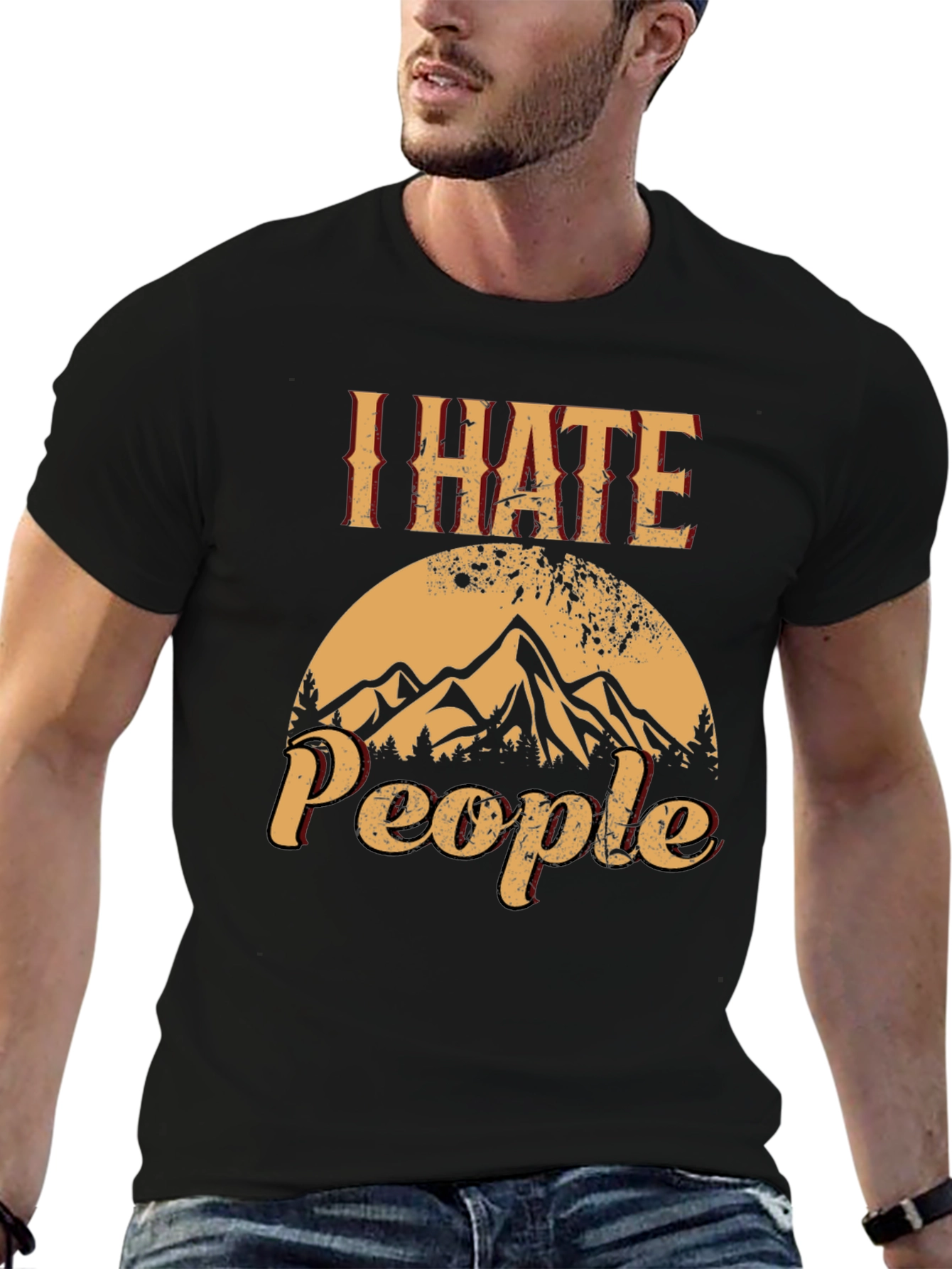 I Hate People T-Shirt - Mountain Graphic