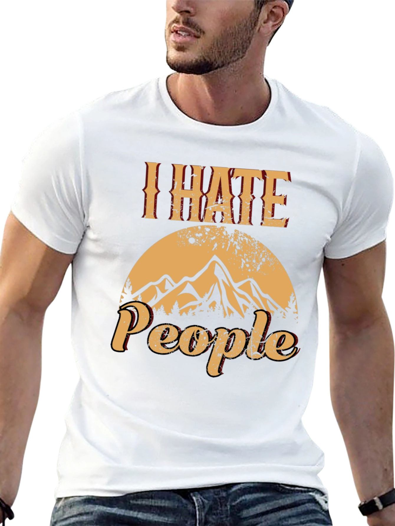 I Hate People T-Shirt - Mountain Graphic