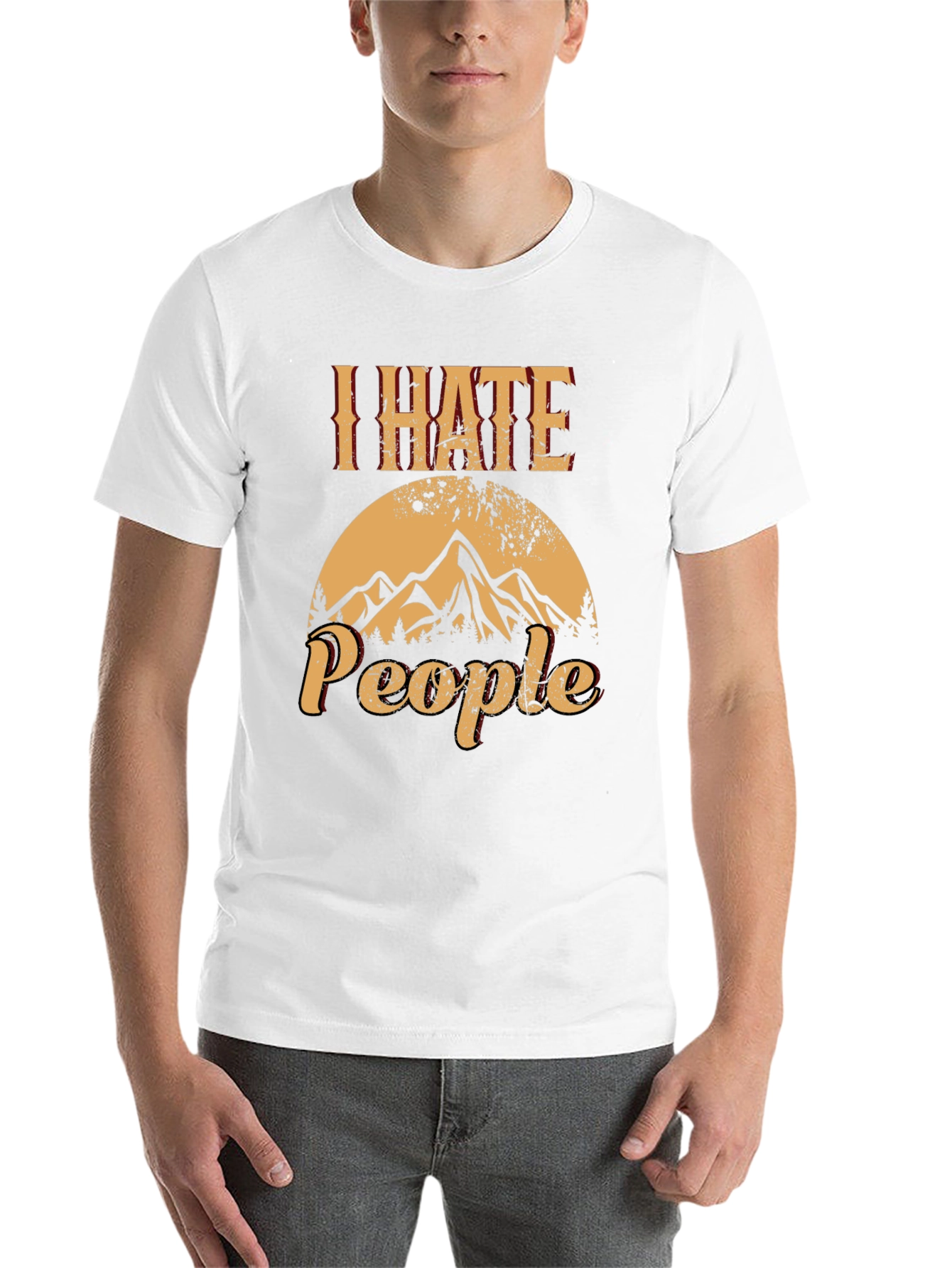 I Hate People T-Shirt - Mountain Graphic