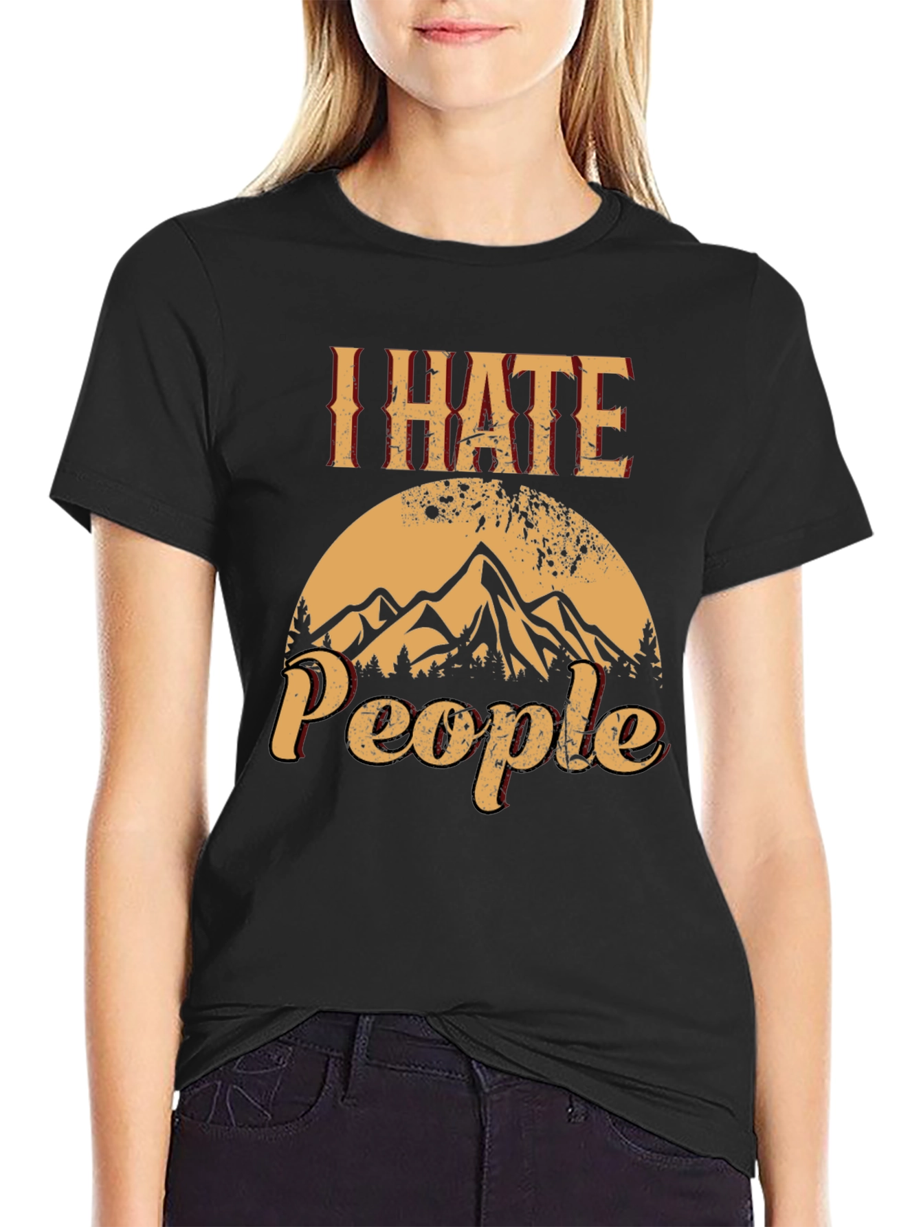 I Hate People T-Shirt - Mountain Graphic