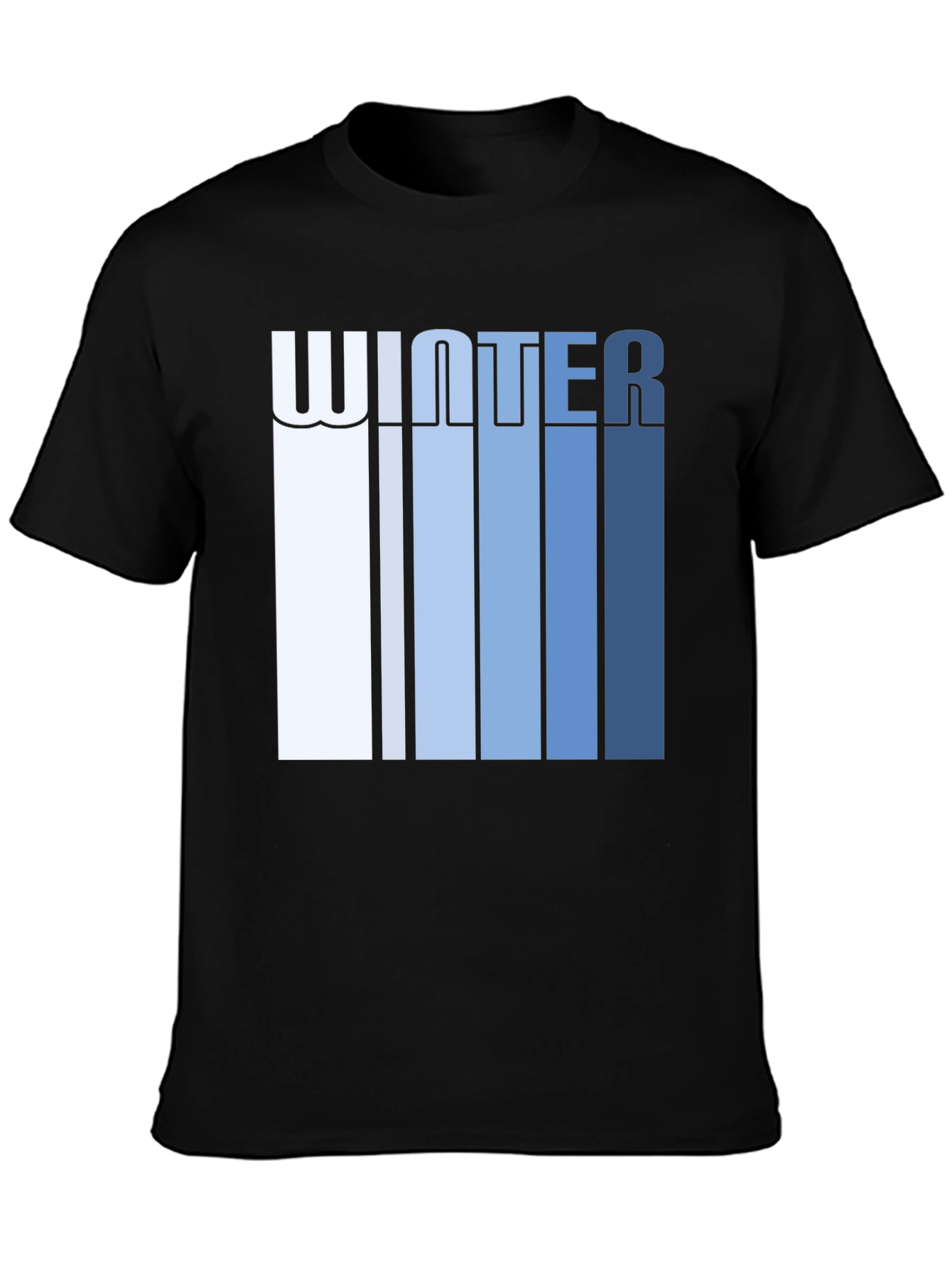 Winter Striped Graphic Tee - Black