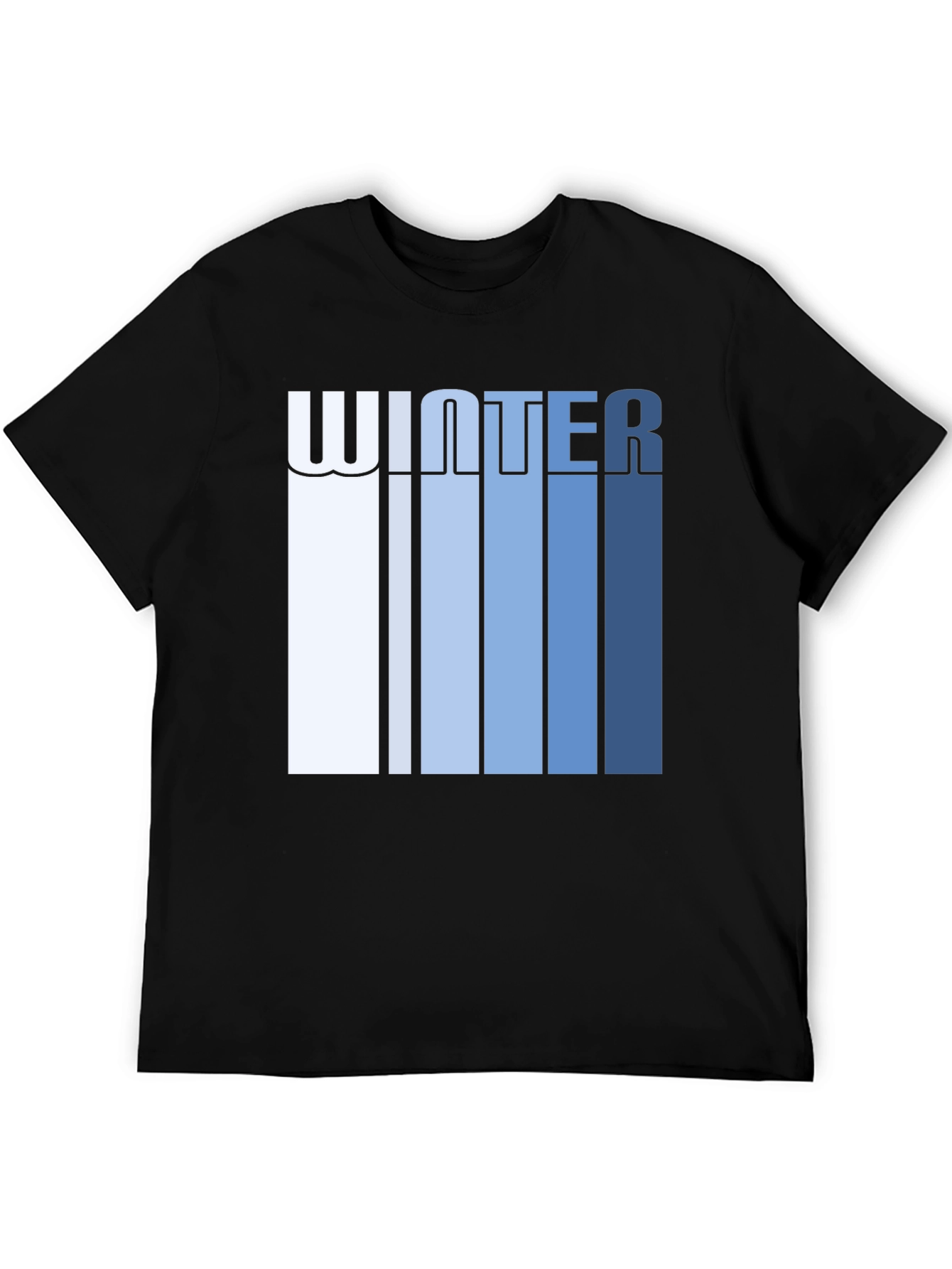 Winter Striped Graphic Tee - Black