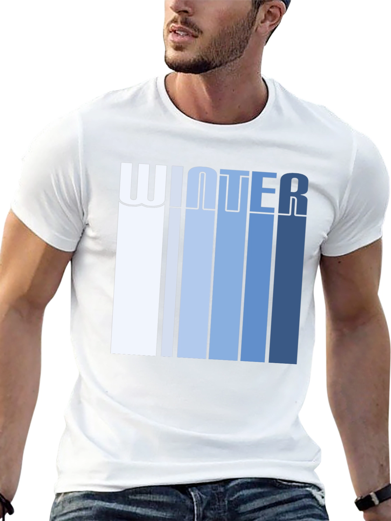 Winter Striped Graphic Tee - Black