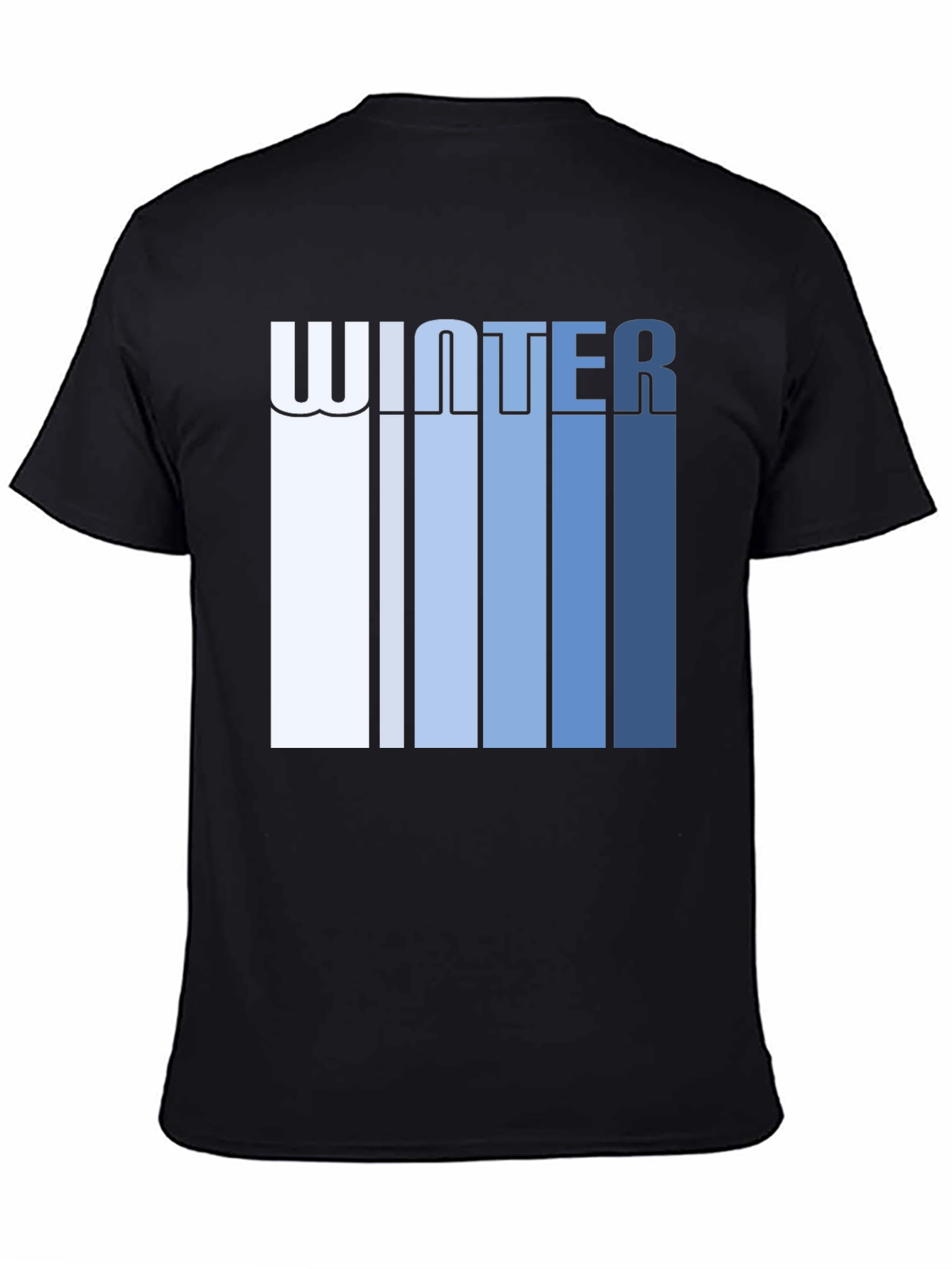 Winter Striped Graphic Tee - Black