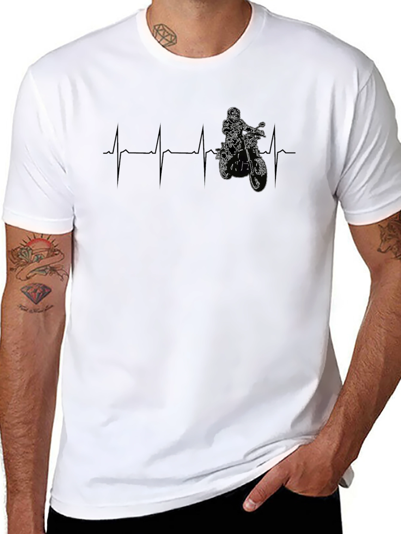 Motorcycle Heartbeat Graphic Tee