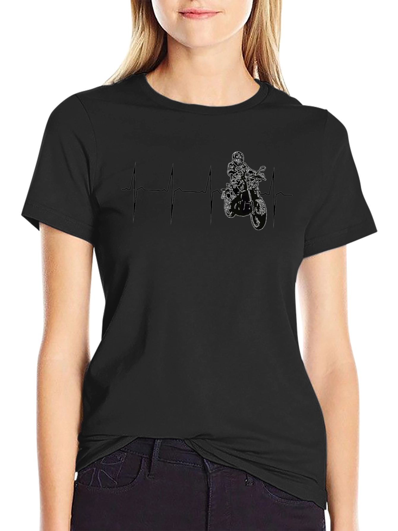 Motorcycle Heartbeat Graphic Tee