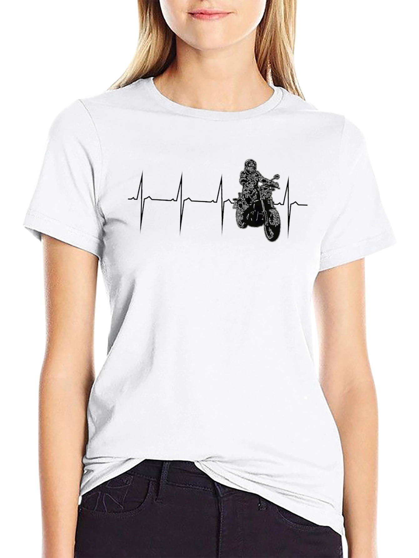 Motorcycle Heartbeat Graphic Tee