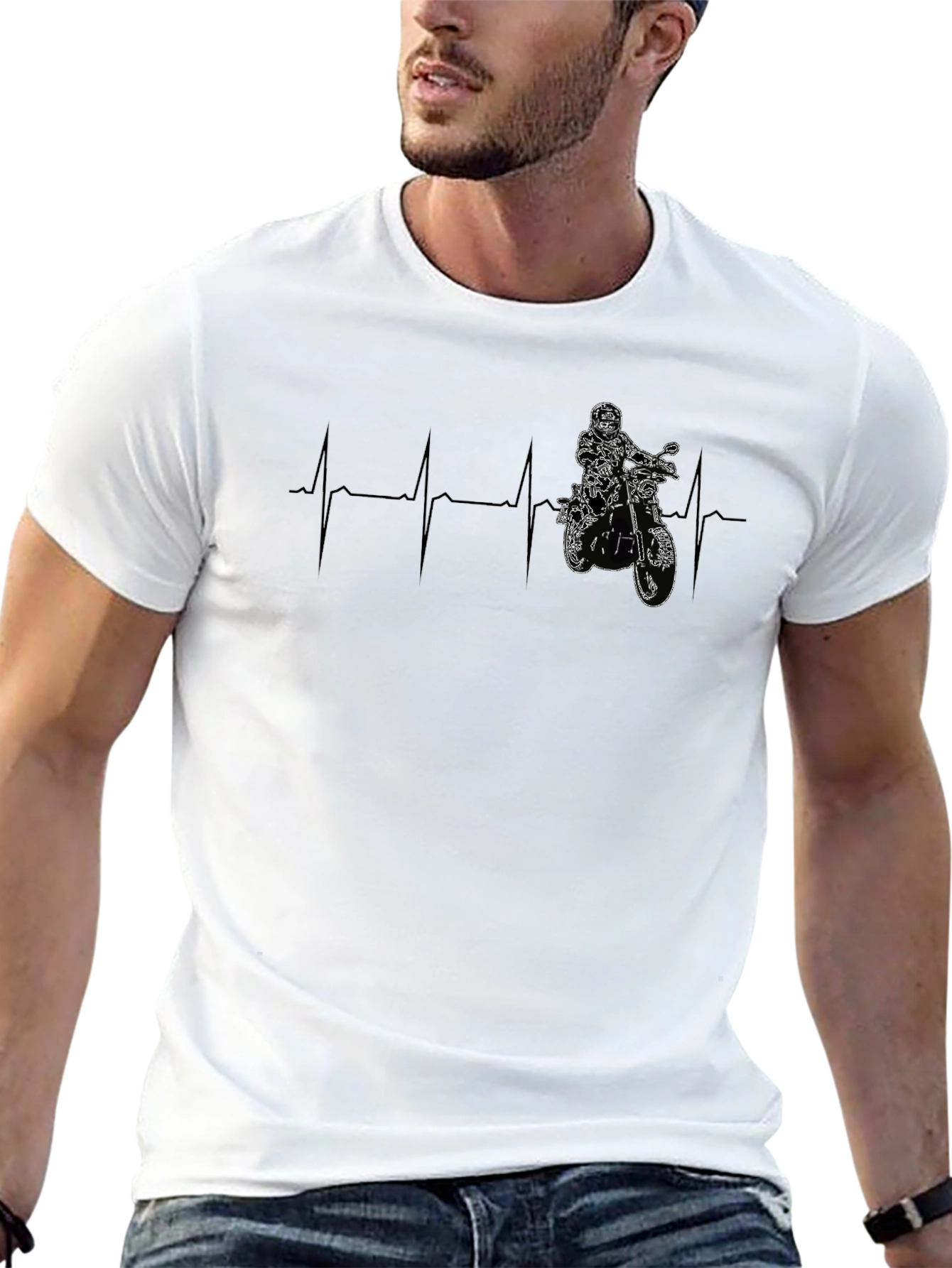 Motorcycle Heartbeat Graphic Tee