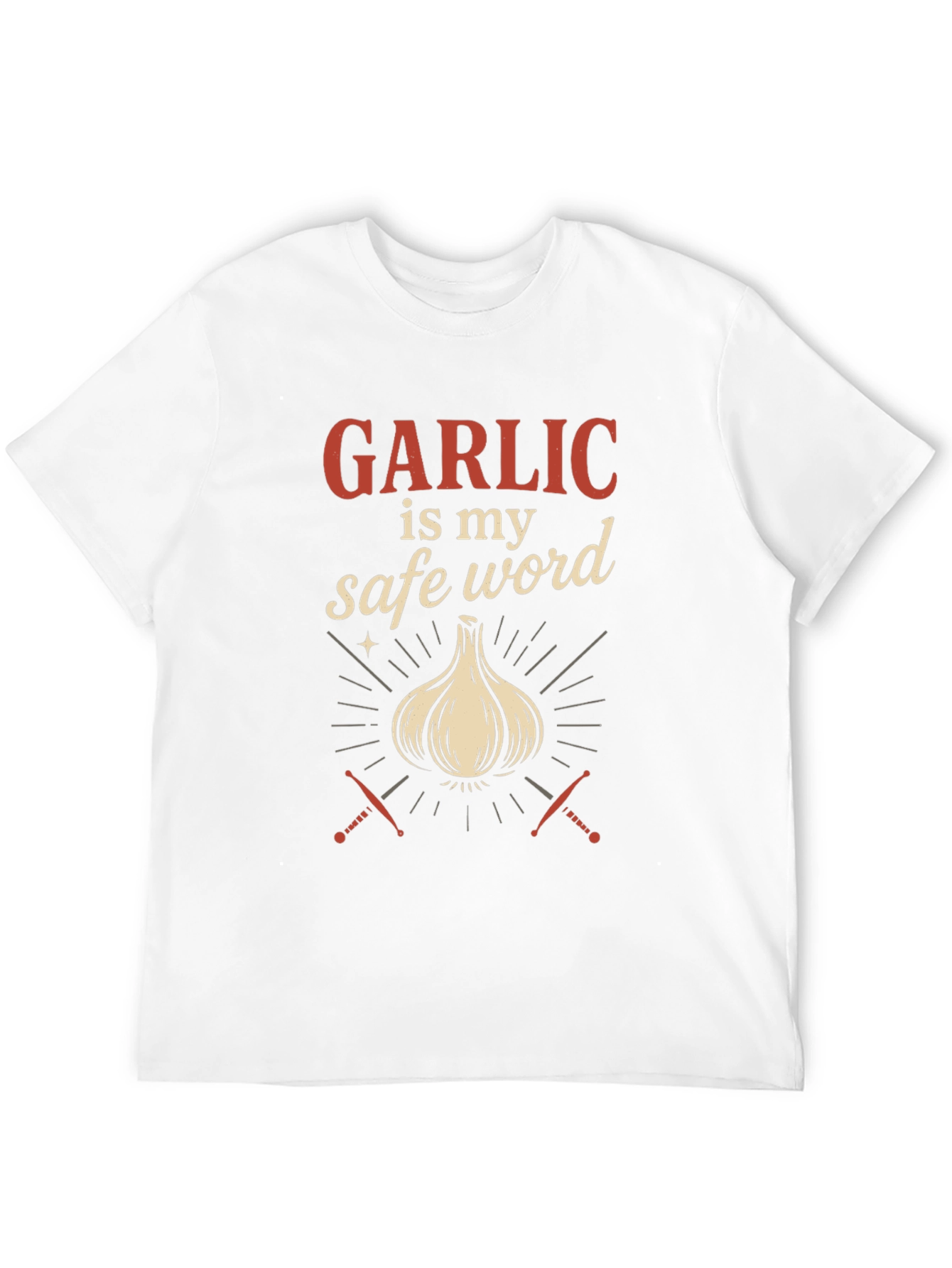Garlic is My Safe Word Black T-Shirt