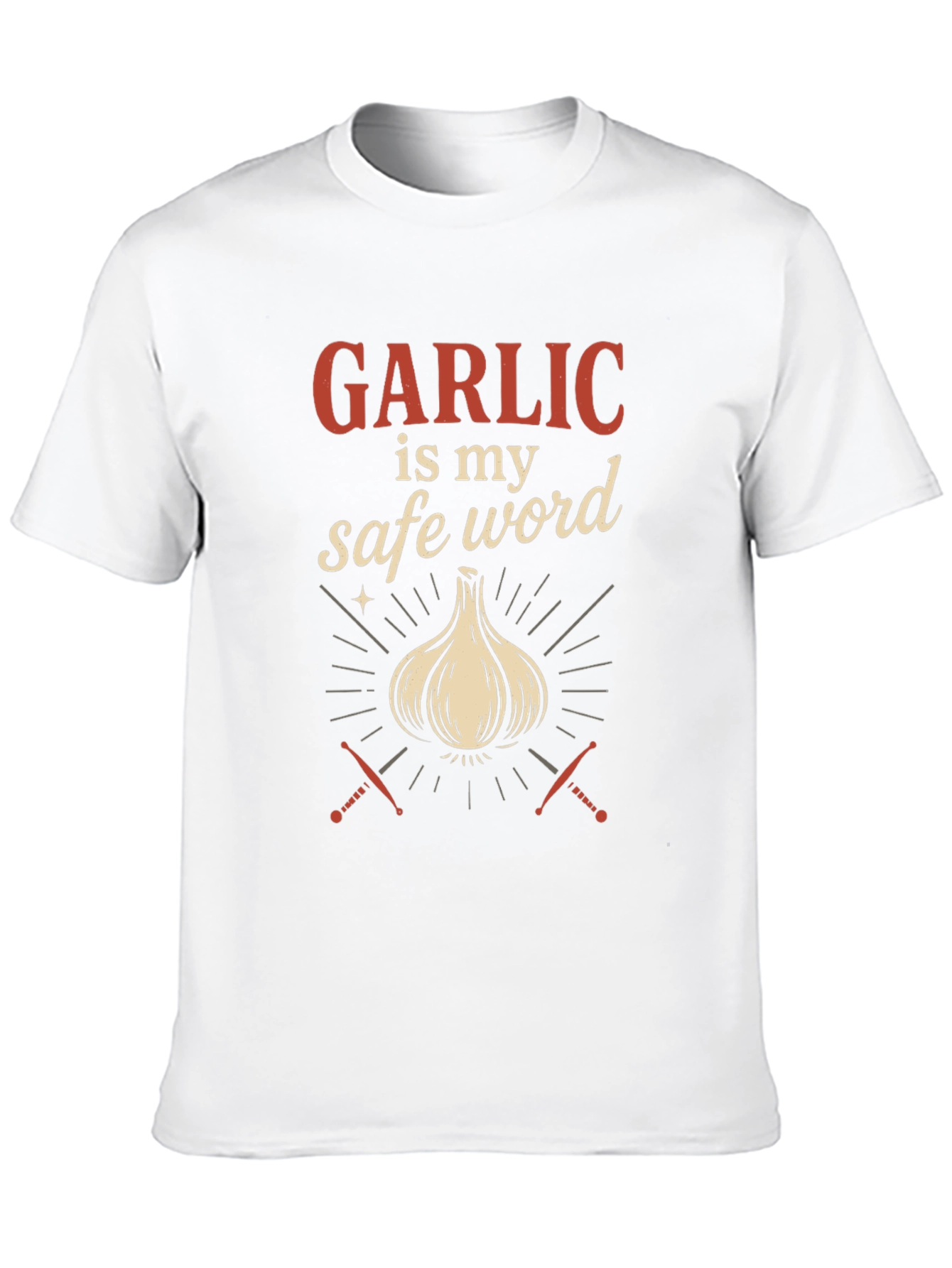 Garlic is My Safe Word Black T-Shirt