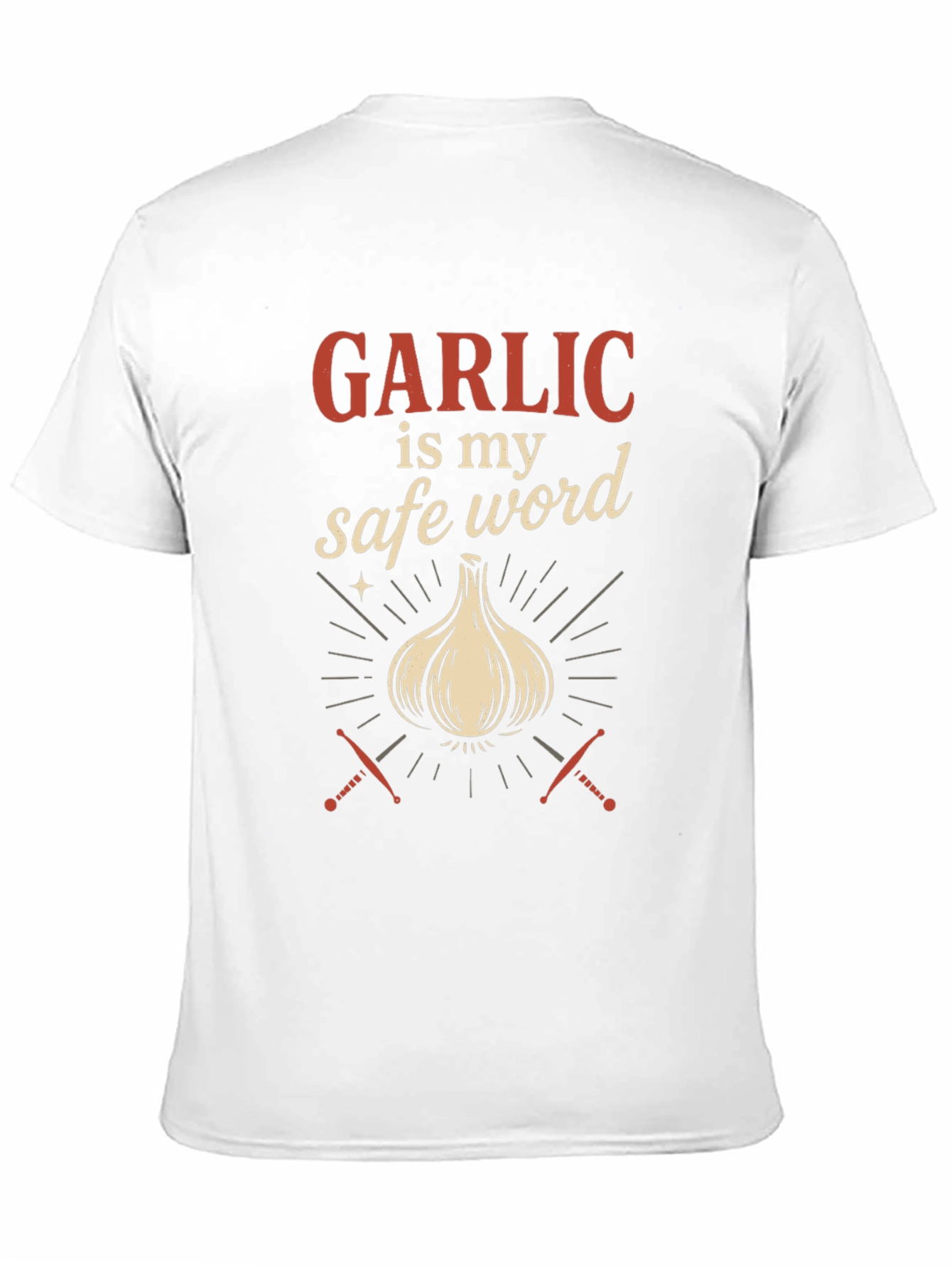 Garlic is My Safe Word Black T-Shirt