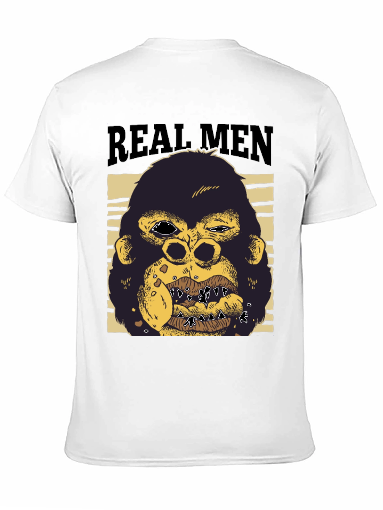 Real Men Gorilla Graphic T-Shirt - Black