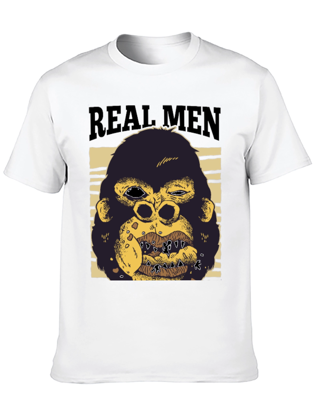 Real Men Gorilla Graphic T-Shirt - Black