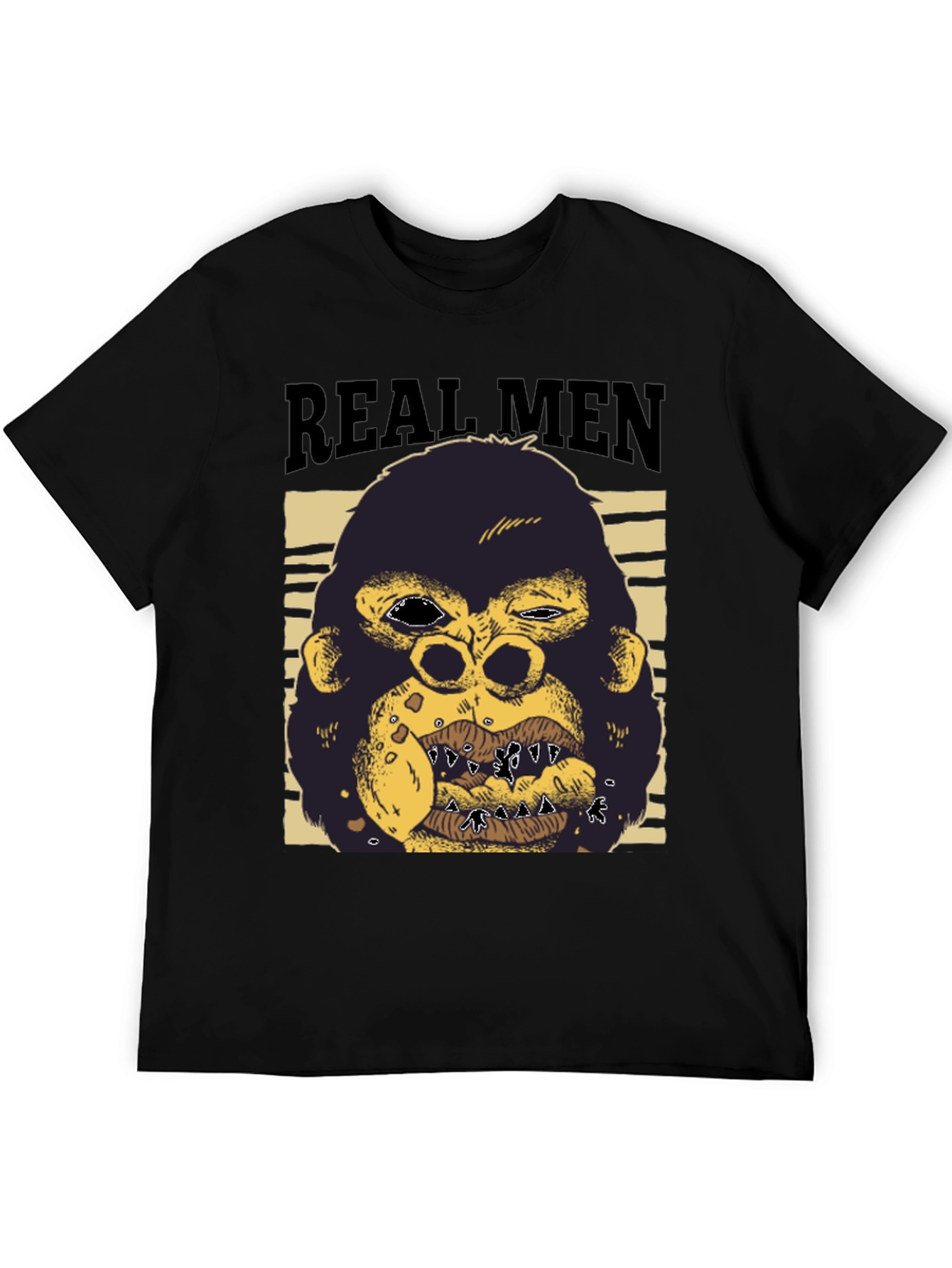 Real Men Gorilla Graphic T-Shirt - Black