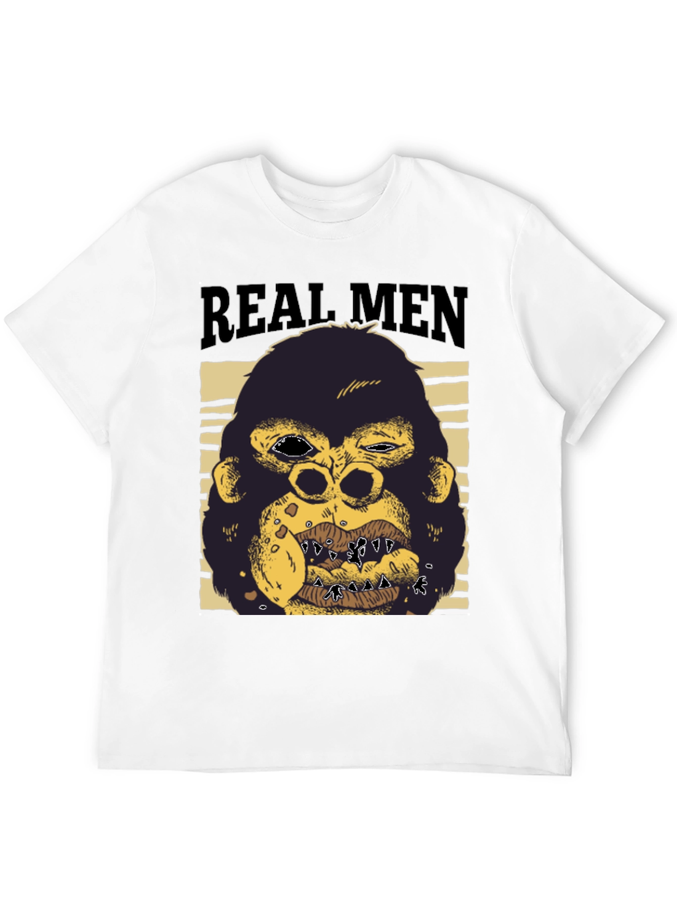 Real Men Gorilla Graphic T-Shirt - Black