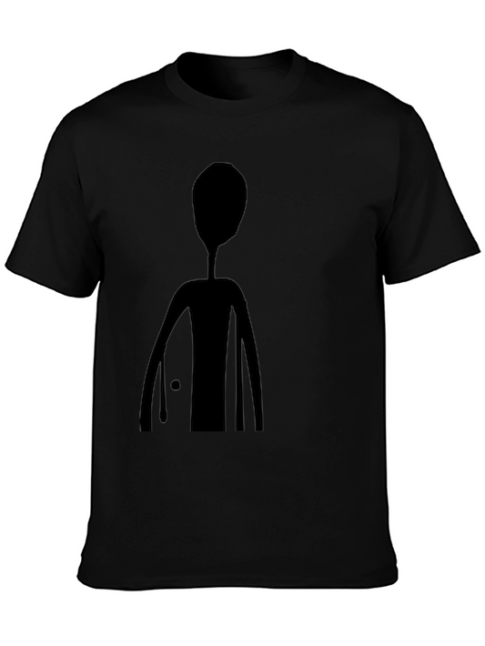 Mens Black T-Shirt with Alien Graphic